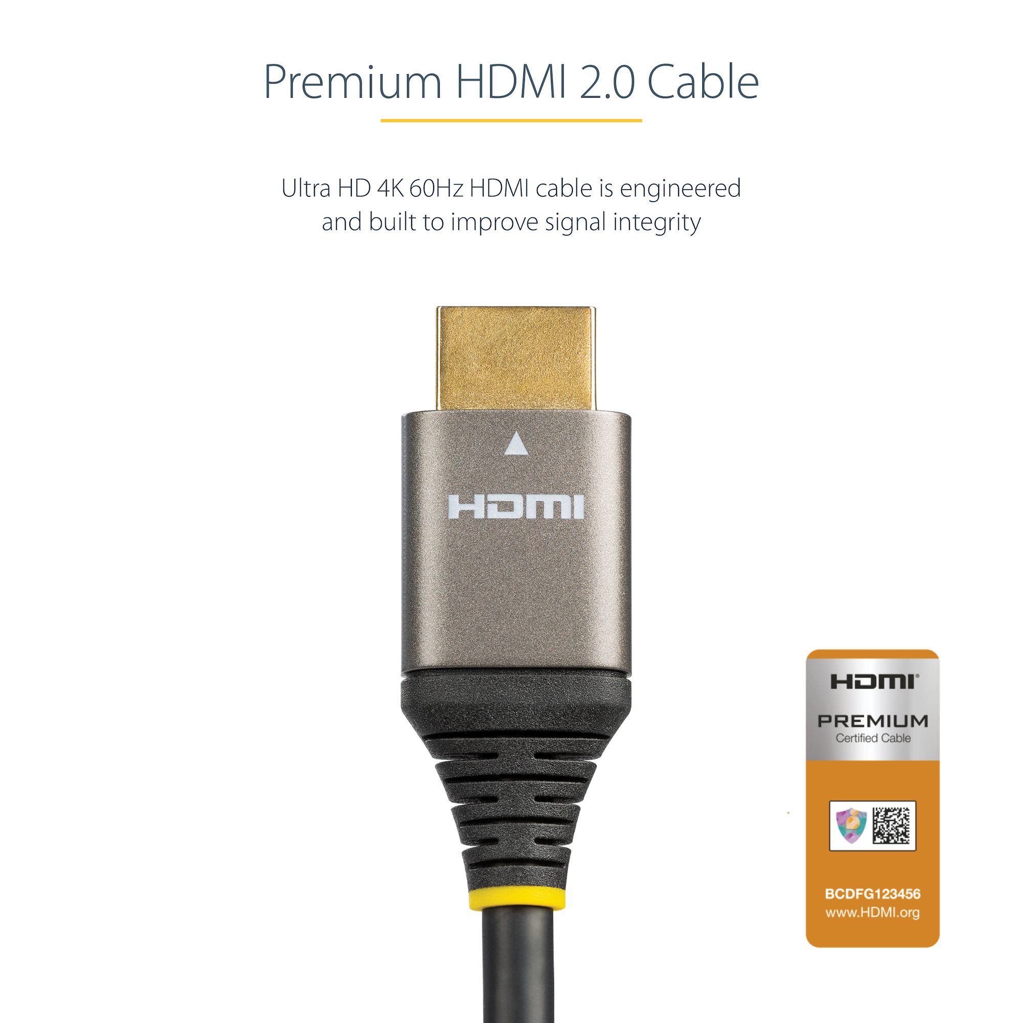 Startech .com 2m Premium Certified HDMI 2.0 Cable with Ethernet6ft