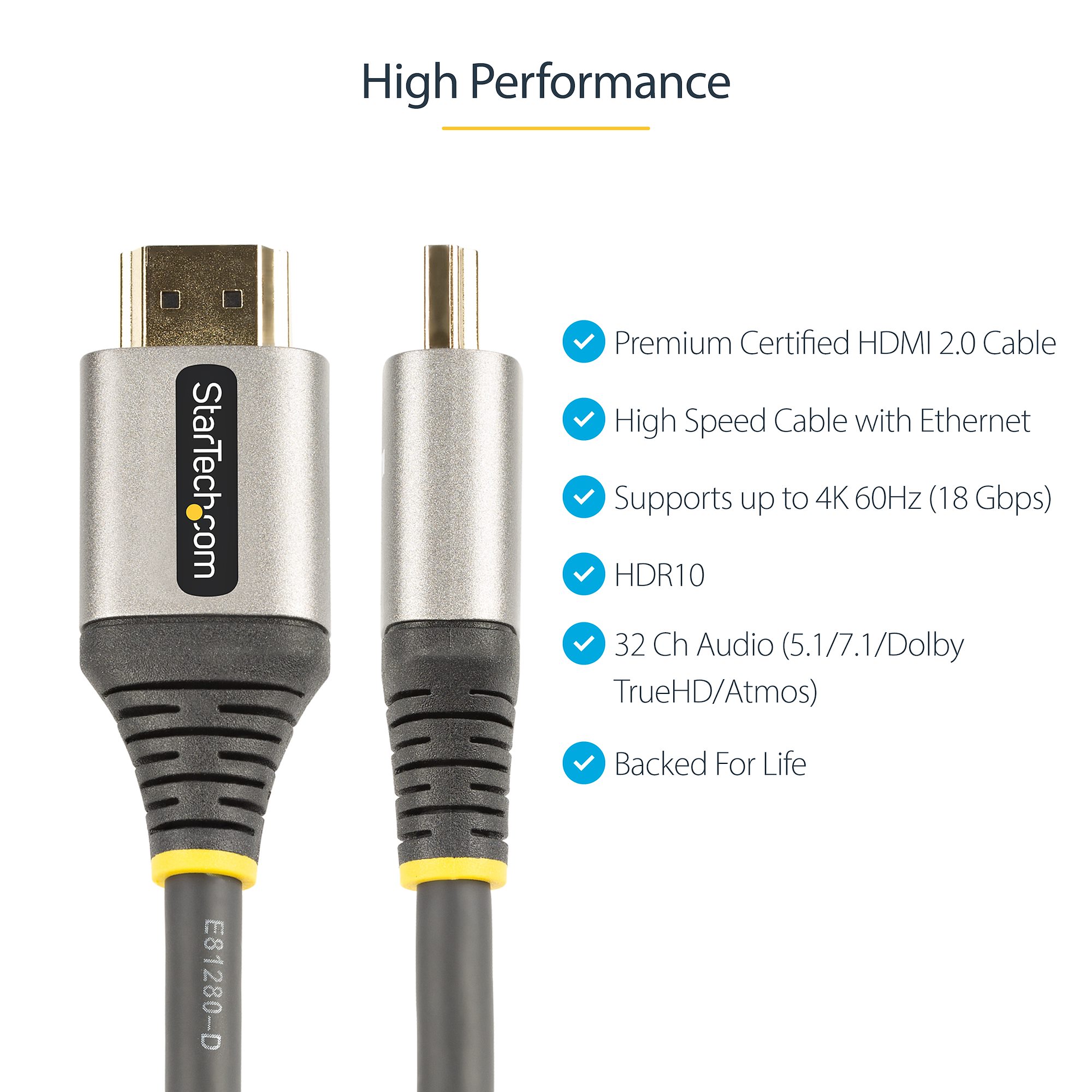 16ft/5m Certified HDMI 2.0 Cable 4K 60Hz - HDMI®ケーブル& HDMIアダプタ |  StarTech.com 日本