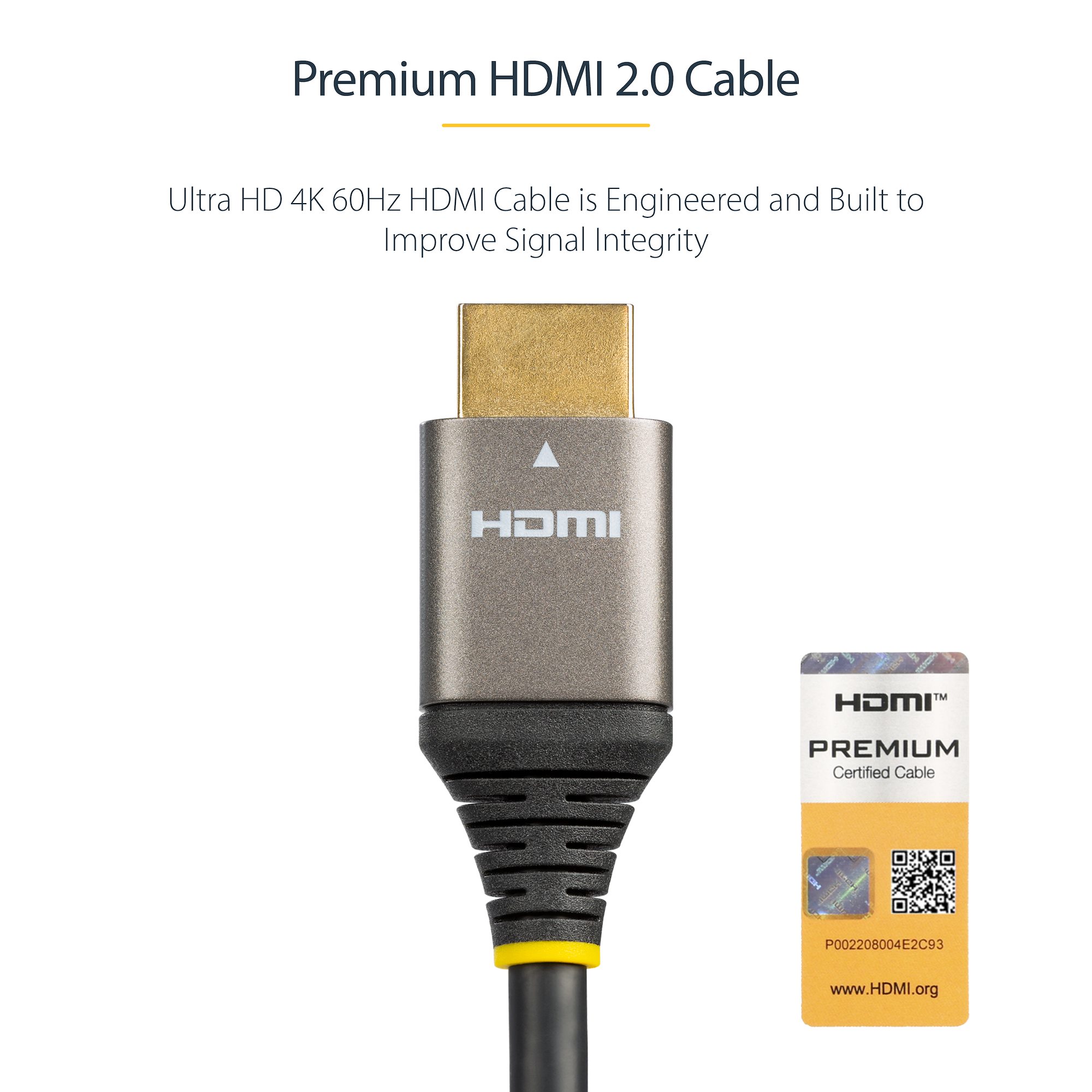 プレミアムハイ スピードHDMI2.0ケーブル／50cm／4K60Hz／ブラック - HDMI®ケーブル& HDMIアダプタ |  StarTech.com 日本