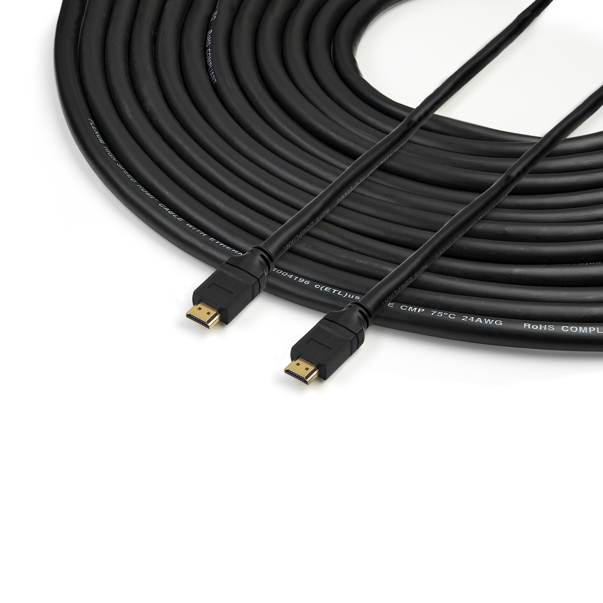  StarTech.com Cable HDMI con clasificación Plenum de 50 pies,  cable HDMI largo de alta velocidad 4K con Ethernet, 4K30 UHD, 10.2 Gbps,  HDCP 1.4, cable de pantalla HDMI 1.4 en pared