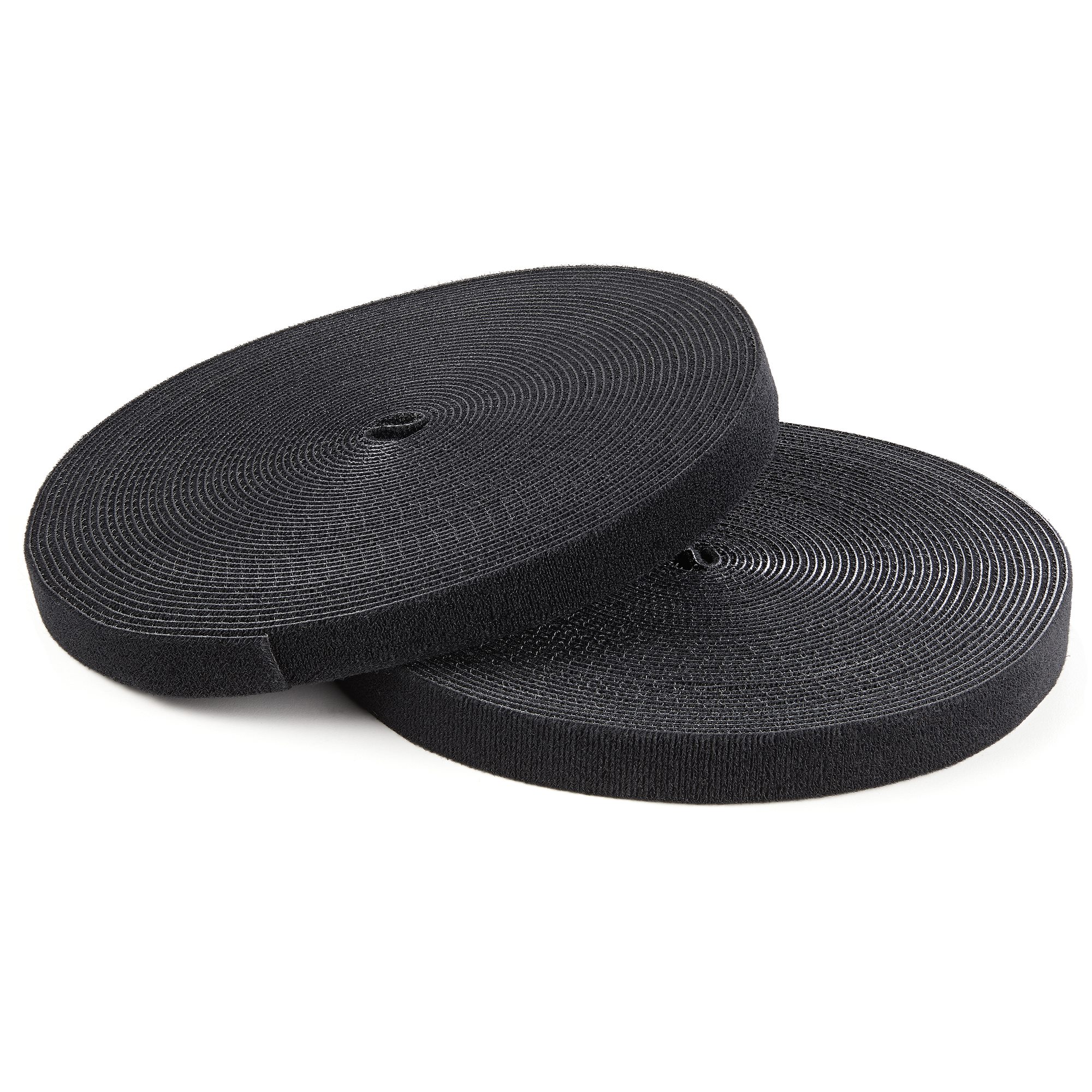 100ft Hook and Loop Roll - Cut-to-Size Reusable Cable Ties - Bulk  Industrial Wire Fastener Tape /Adjustable Fabric Wraps Black / Resuable  Self