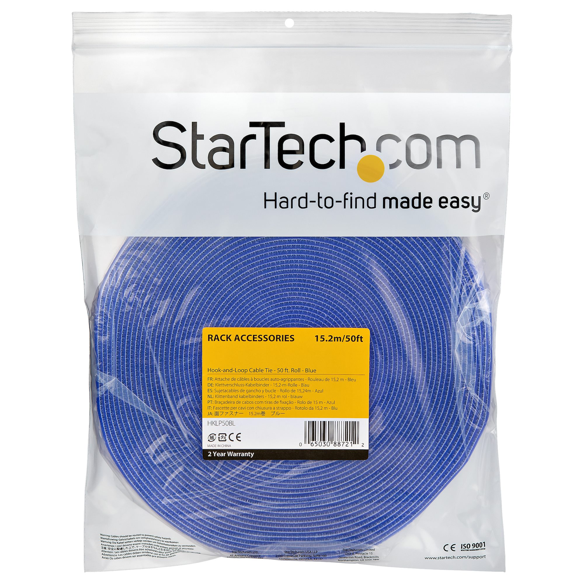 面ファスナー 15.2m ブルー ケーブル結束ボアテープ マジックファスナー Cable Tying Solutions StarTech. com 日本