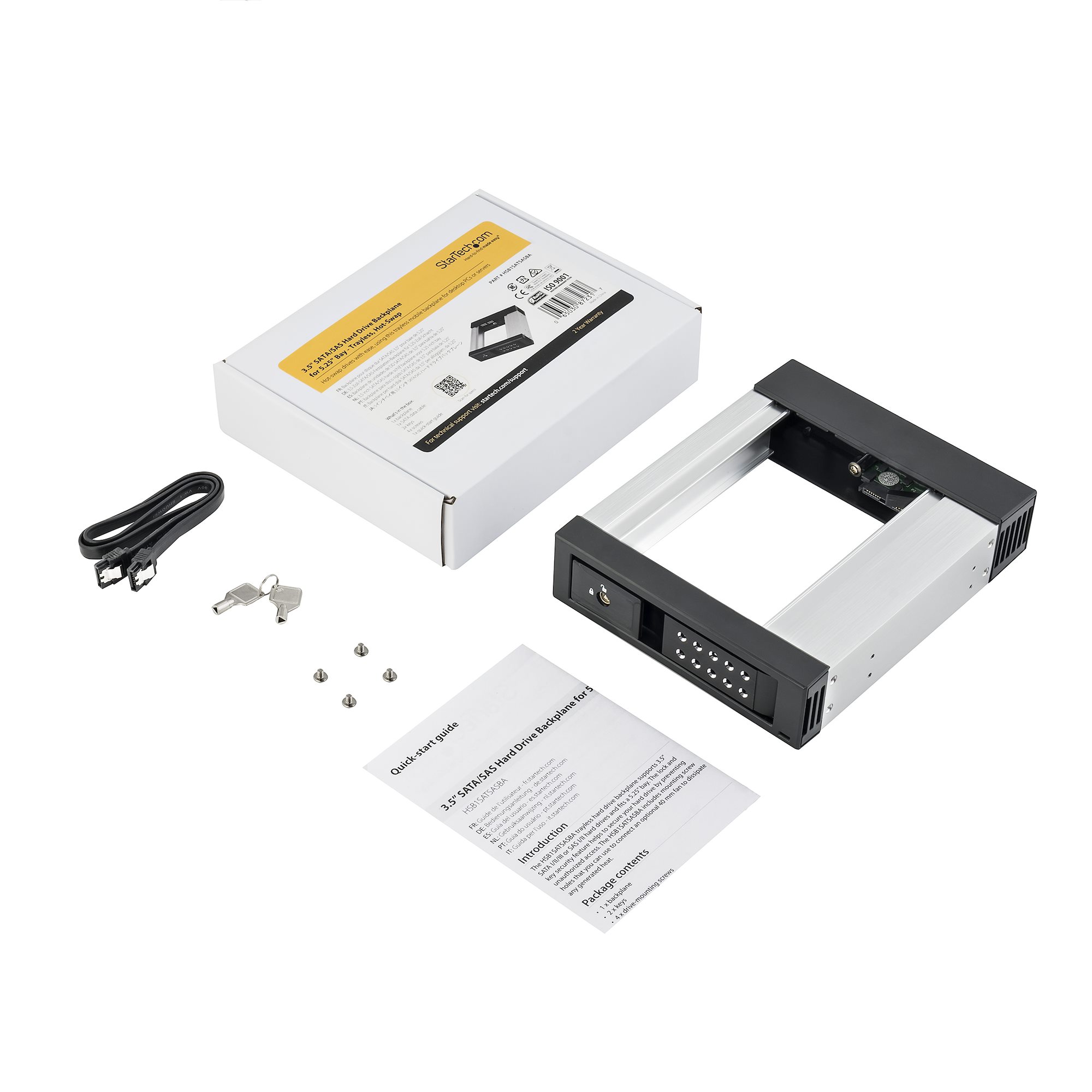 Boîtier Tiroir Disque Dur Remplaçable à Chaud - Compatible SSD 2,5" Et HDD 3,5" - Noir, Installation Sans Vis