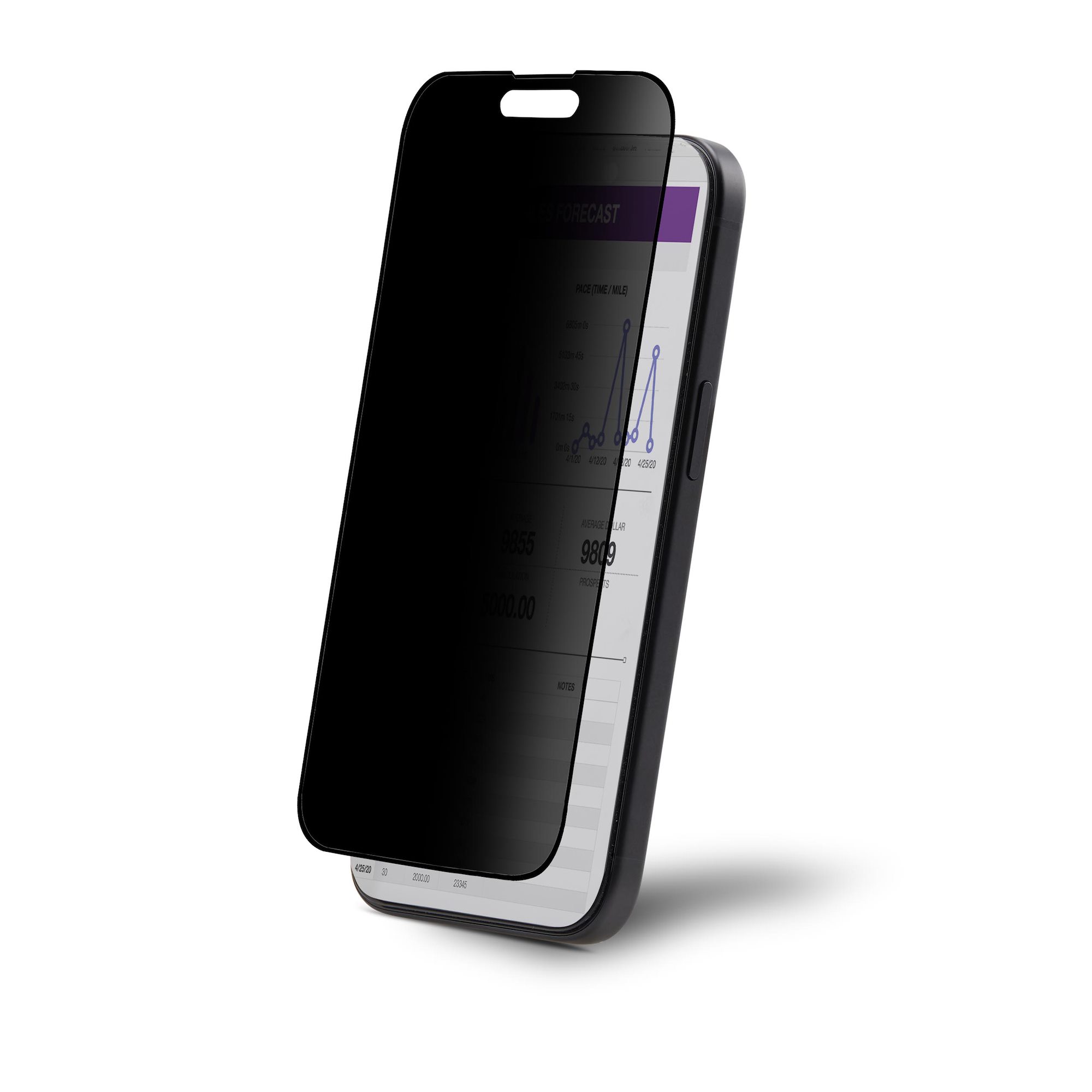 iPhone 15 Pro専用ガラスフィルム／4方向プライバシー／視野角60