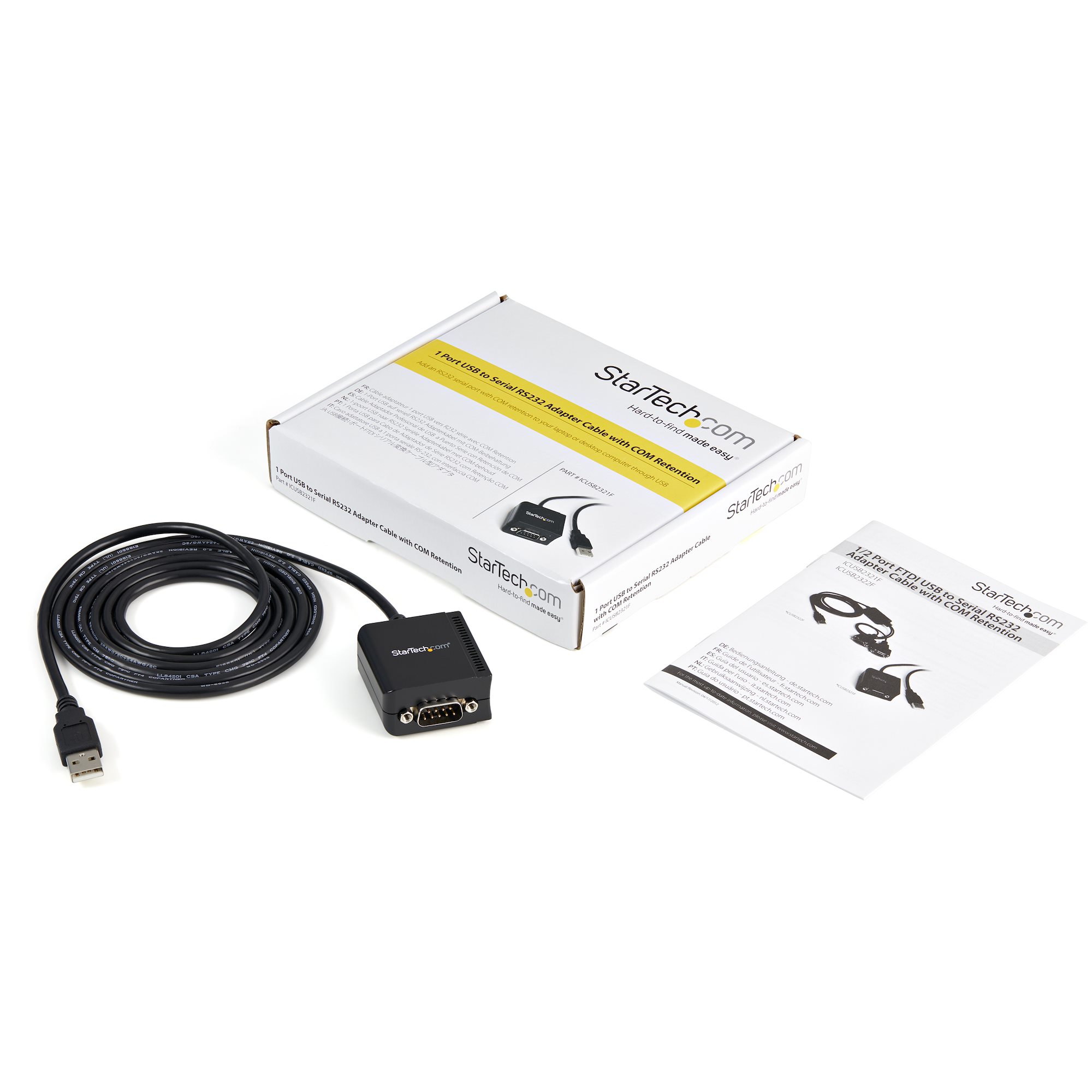 StarTech.com USB to Serial Adapter Hub USB Serial 9-pin Bus Powered DB9 FTDI USB to Serial Adapter 4 Port 