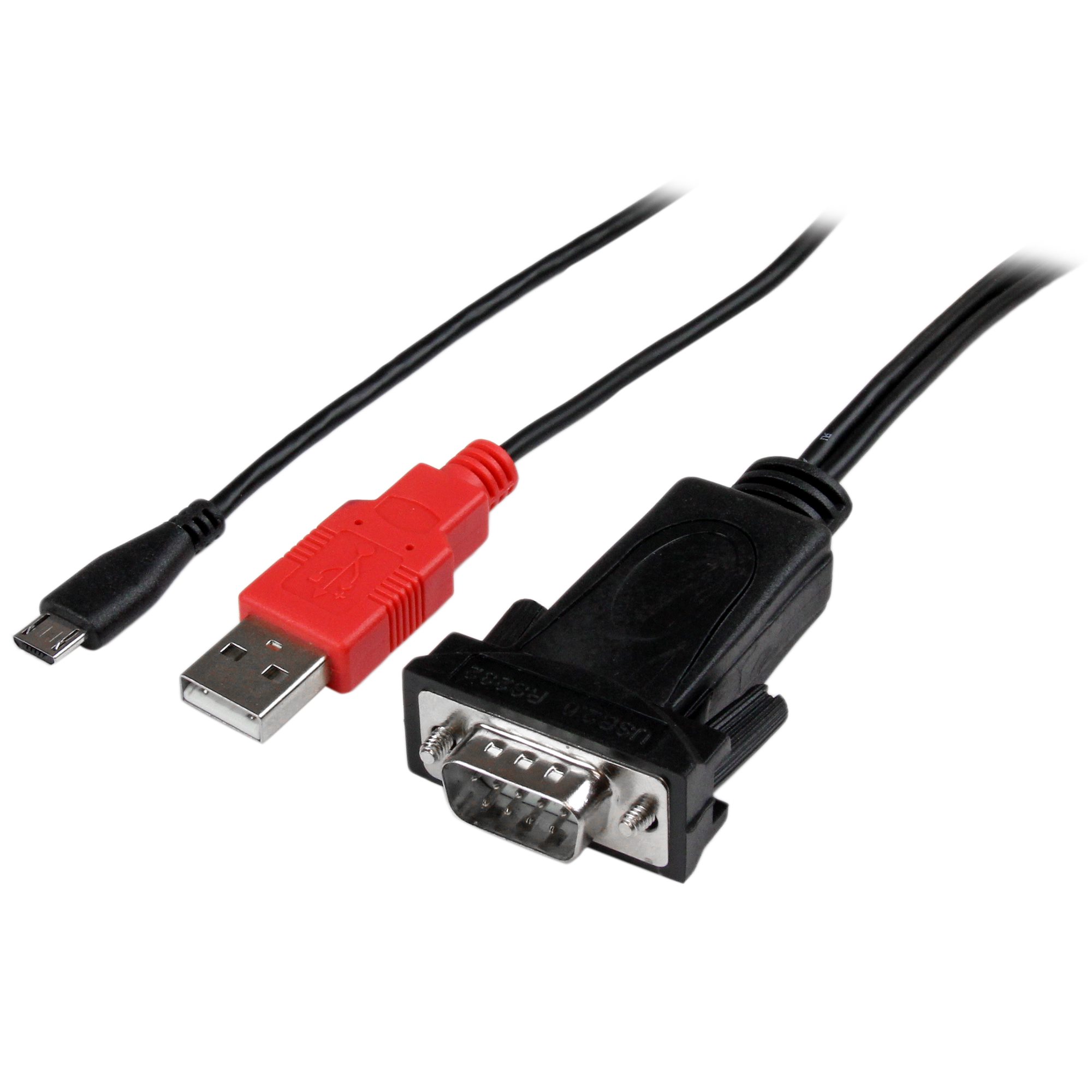 マイクロUSB - RS232C変換アダプタケーブル アンドロイド専用タブレット/スマートホン対応 USB給電機能付き