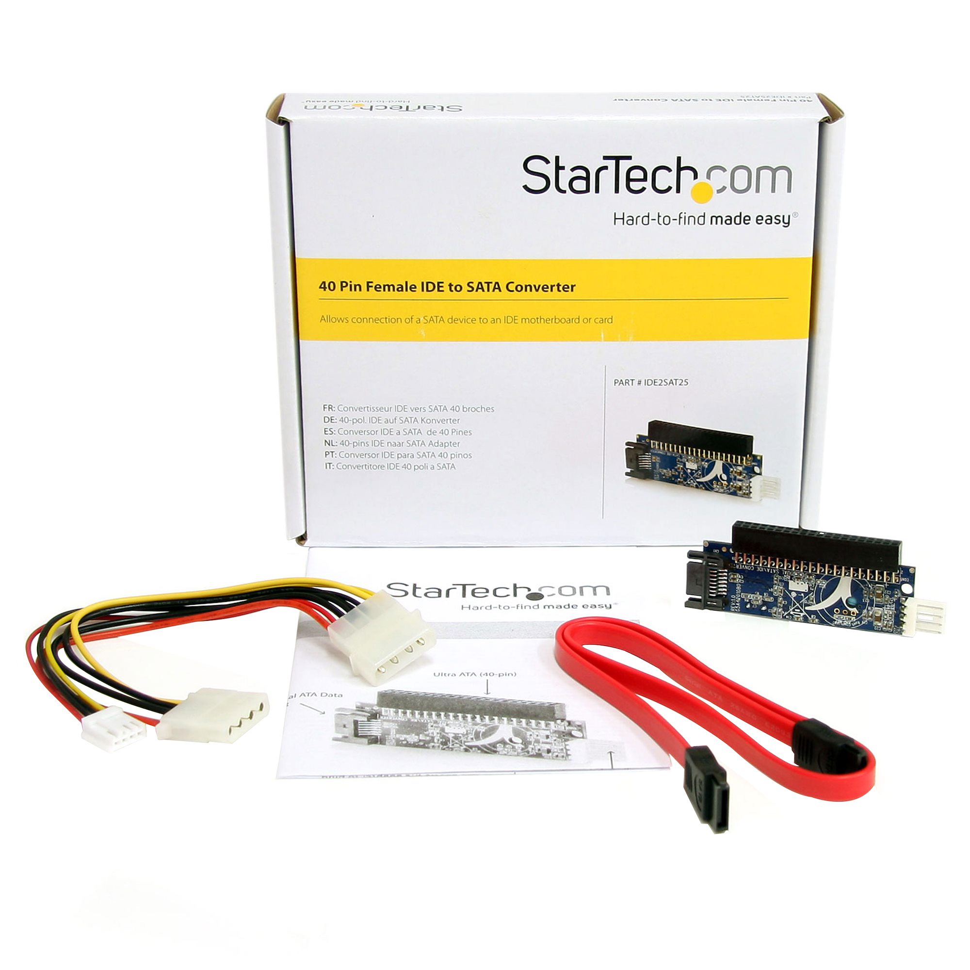 StarTech.com 40 Pin IDE PATA to SATA Adapter Converter for HDDSSDODD -  Office Depot