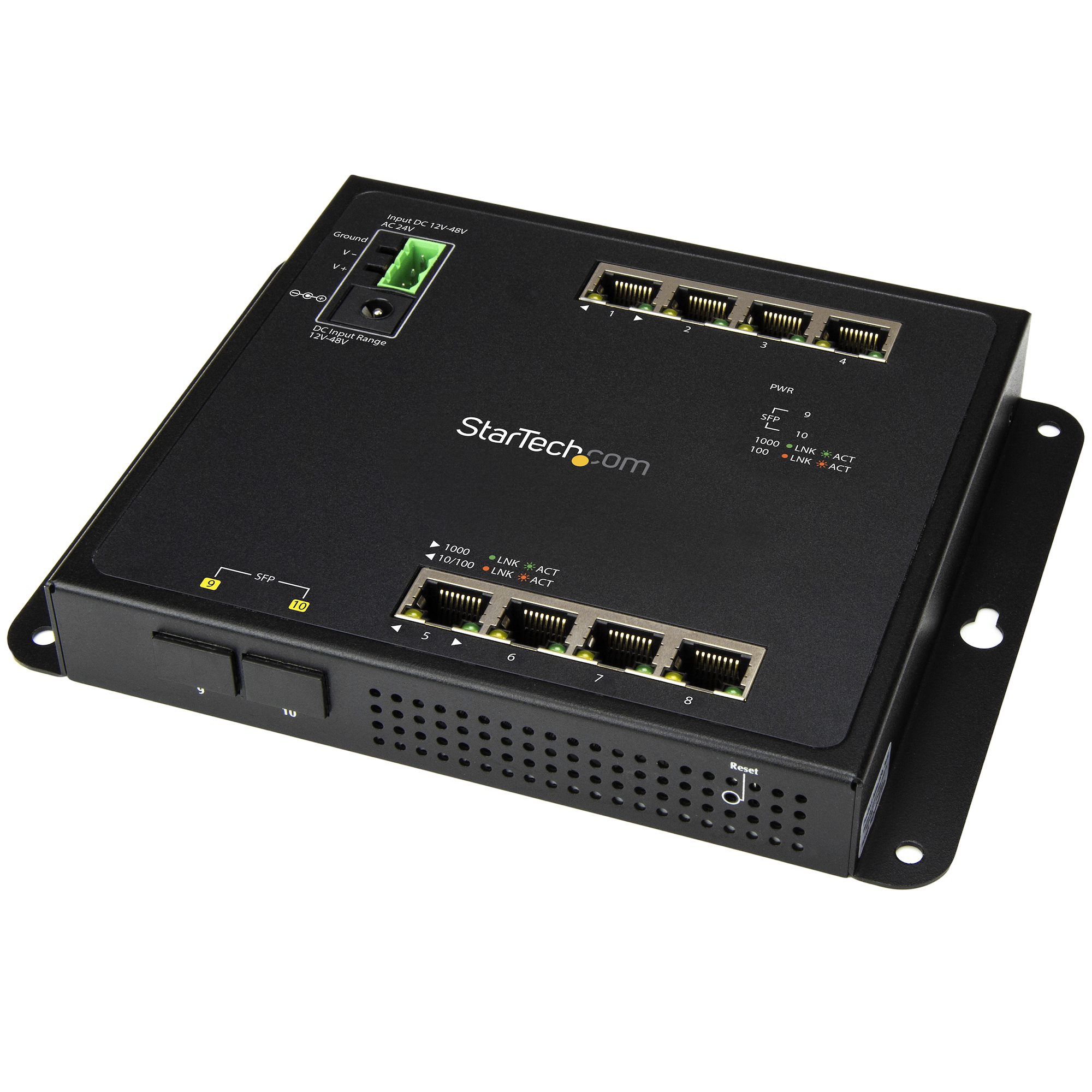 Commutatore industriale Gigabit Ethernet a 8 porte con 2 slot MSA SFP -  Switch di rete gestito GbE L2 rinforzato - Switch RJ45 LAN Layer 2 robusto  