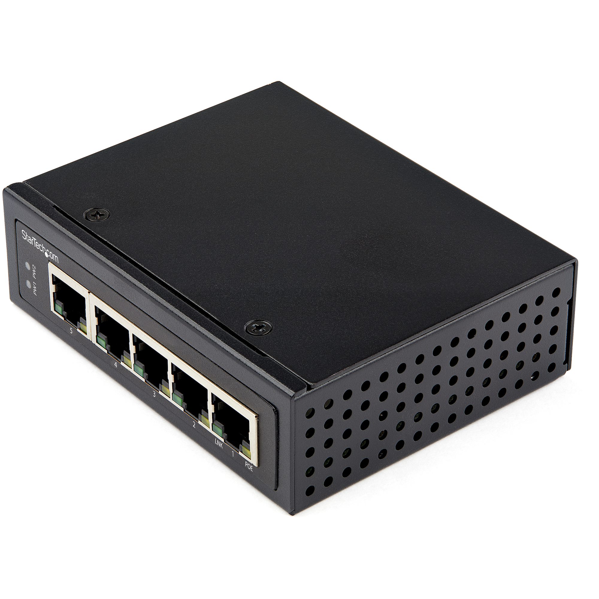 Industrial 5 Port Gigabit PoE Switch - 30W - Power Over Ethernet Switch -  Hardened GbE PoE+ Unmanaged Switch - Rugged High Power Gigabit Network