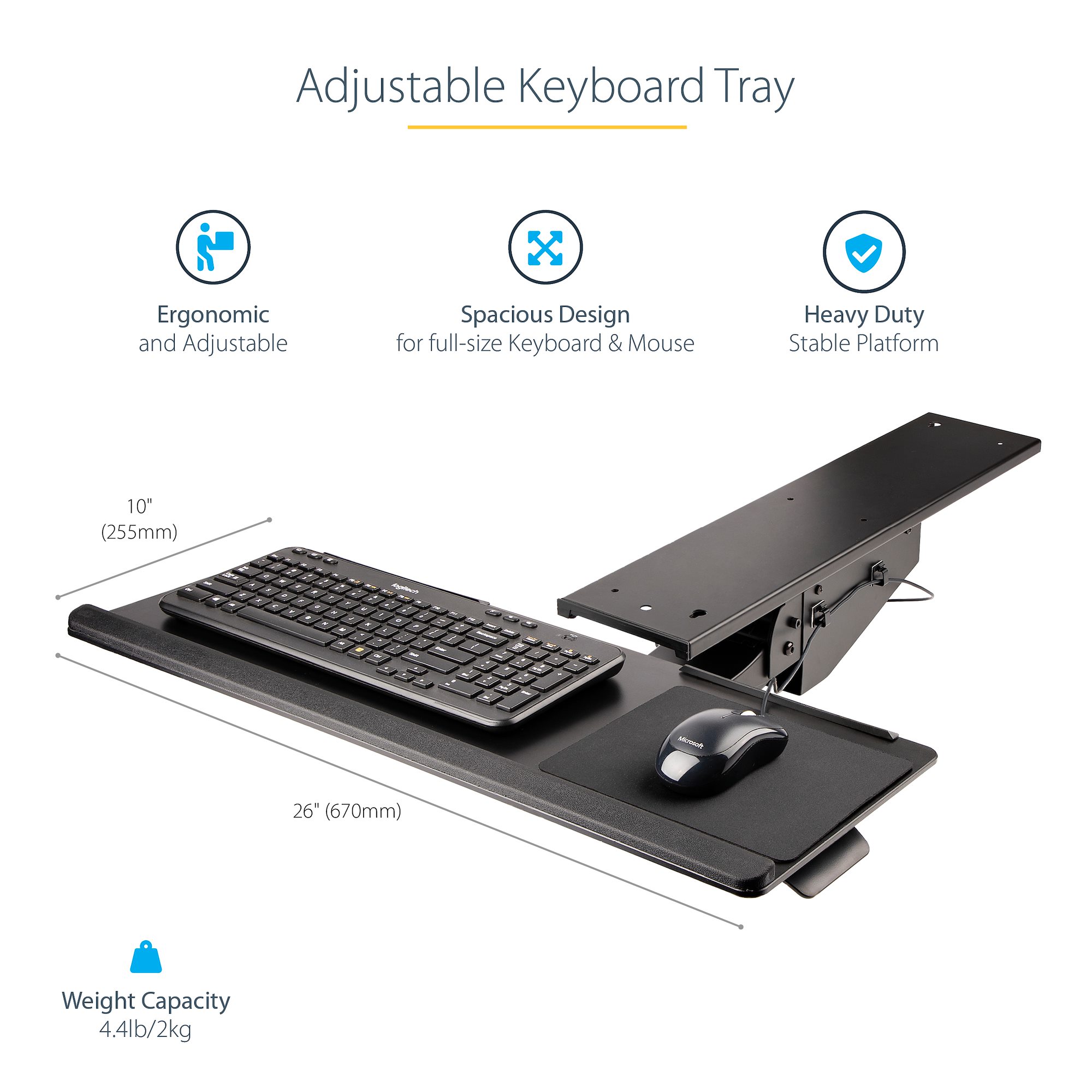Regolabile Keyboard Tray,porta Tastiera Estraibile,cassetto Ergonomico Per Tastiera,supporto Porta Tastiera Estraibile Computer,installazione Di Punzonatura Gratuita,sono Disponibili Più Dimensioni 