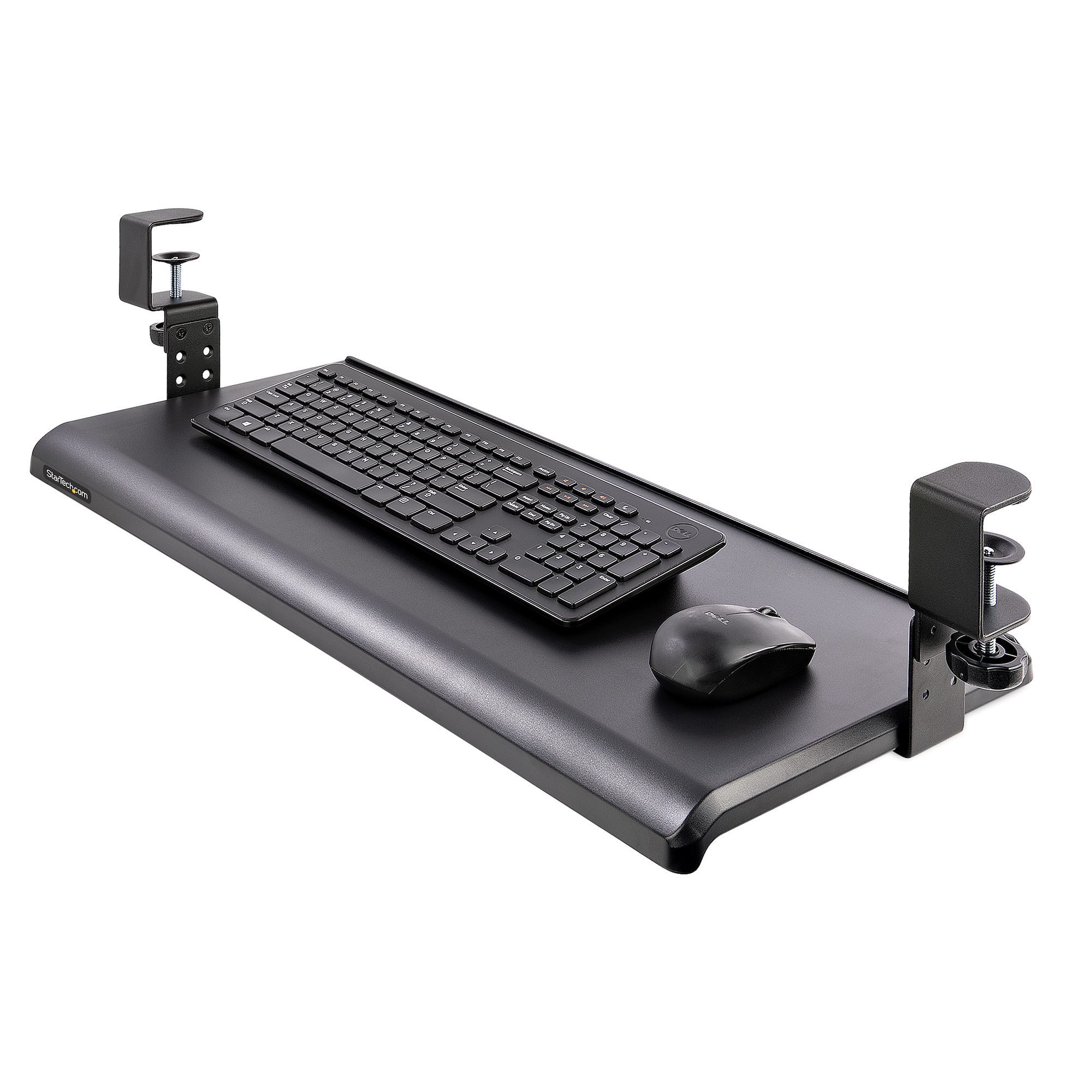  Kit de bandeja para teclado, montaje inferior, construcción de  acero, soporte deslizante para teclado y mouse, recubrimiento en polvo, 9  pulgadas de profundidad x 24 pulgadas de ancho, color negro 