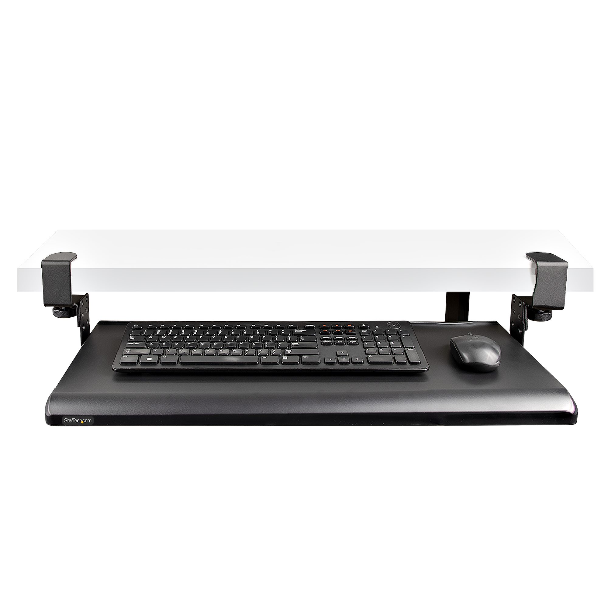 Bandeja deslizante para teclado de 52.9 lbs de carga, estante para teclado  debajo del escritorio, soporte para teclado y mouse, instalación sin