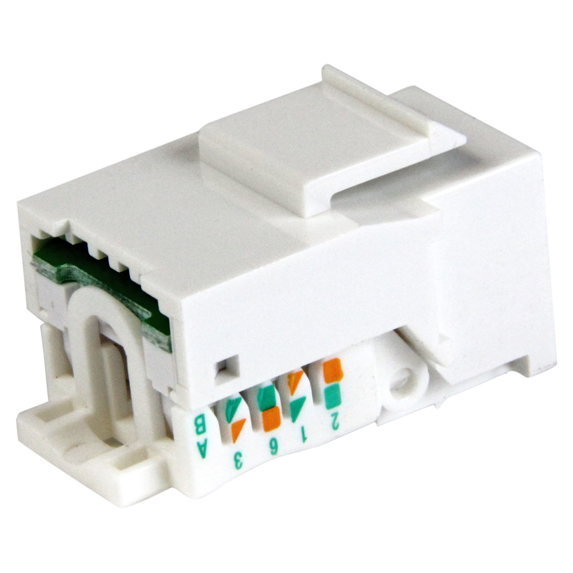 Cat5e Modular Keystone Jack White Network Wall Jacks & Outlets