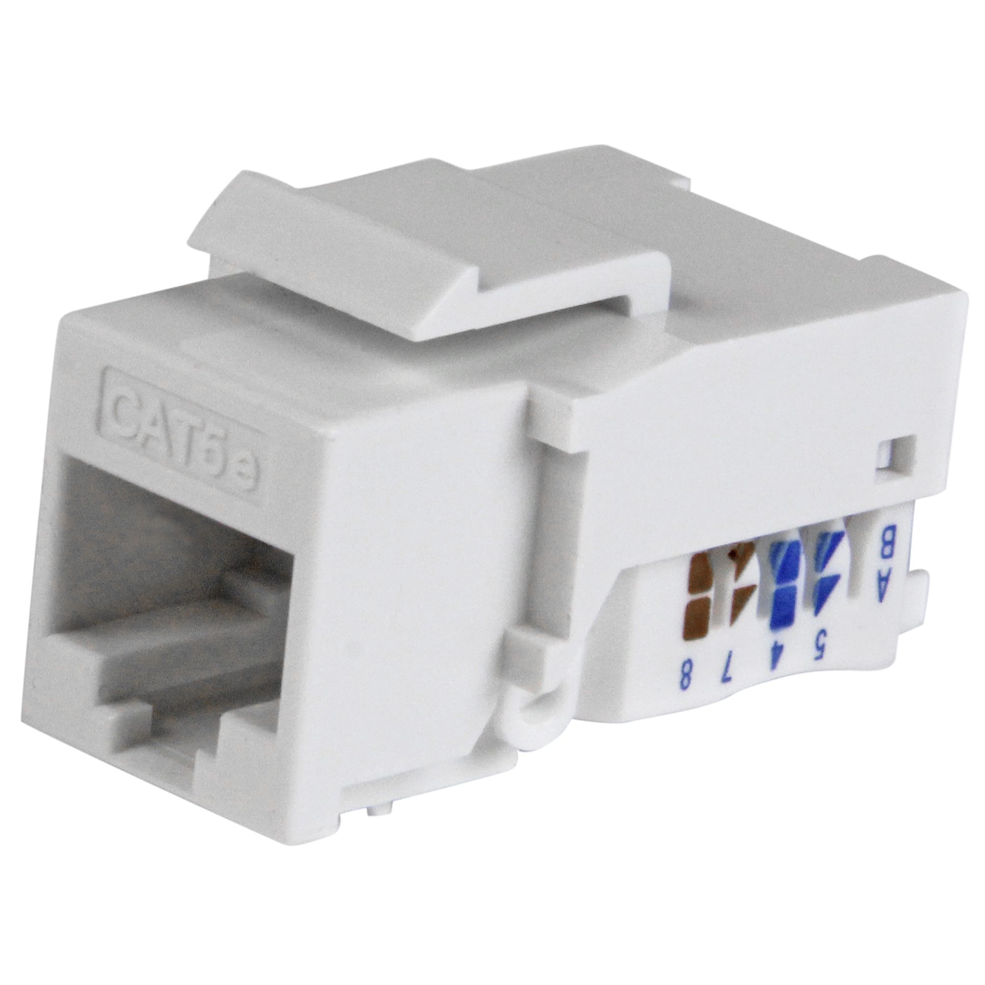 Cat5e Modular Keystone Jack White - Network Wall Jacks & Outlets