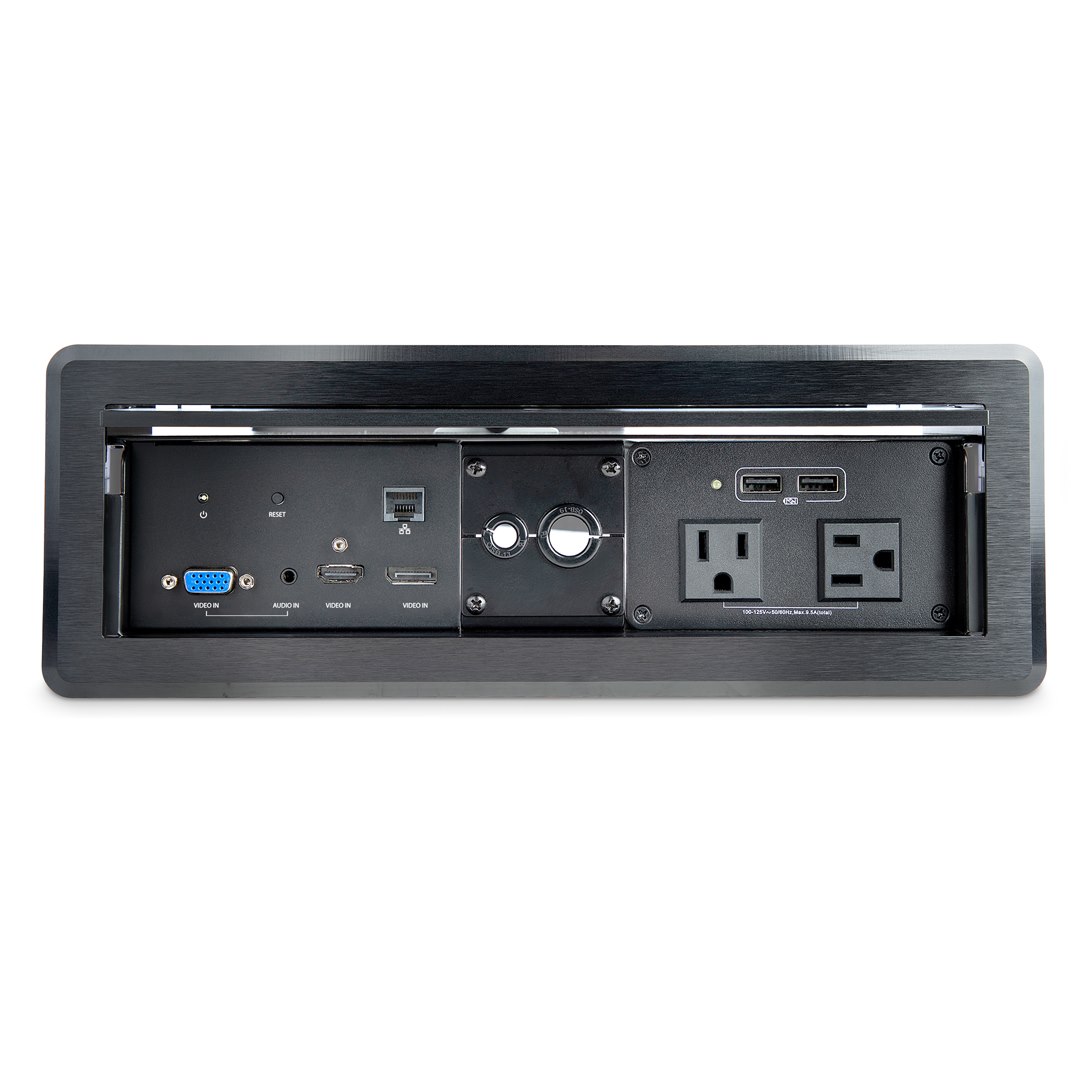 枚数限定 会議用テーブルAVコネクティビティBOX 埋め込み型 充電USBポート HDMI/VGA/DisplayPort入 