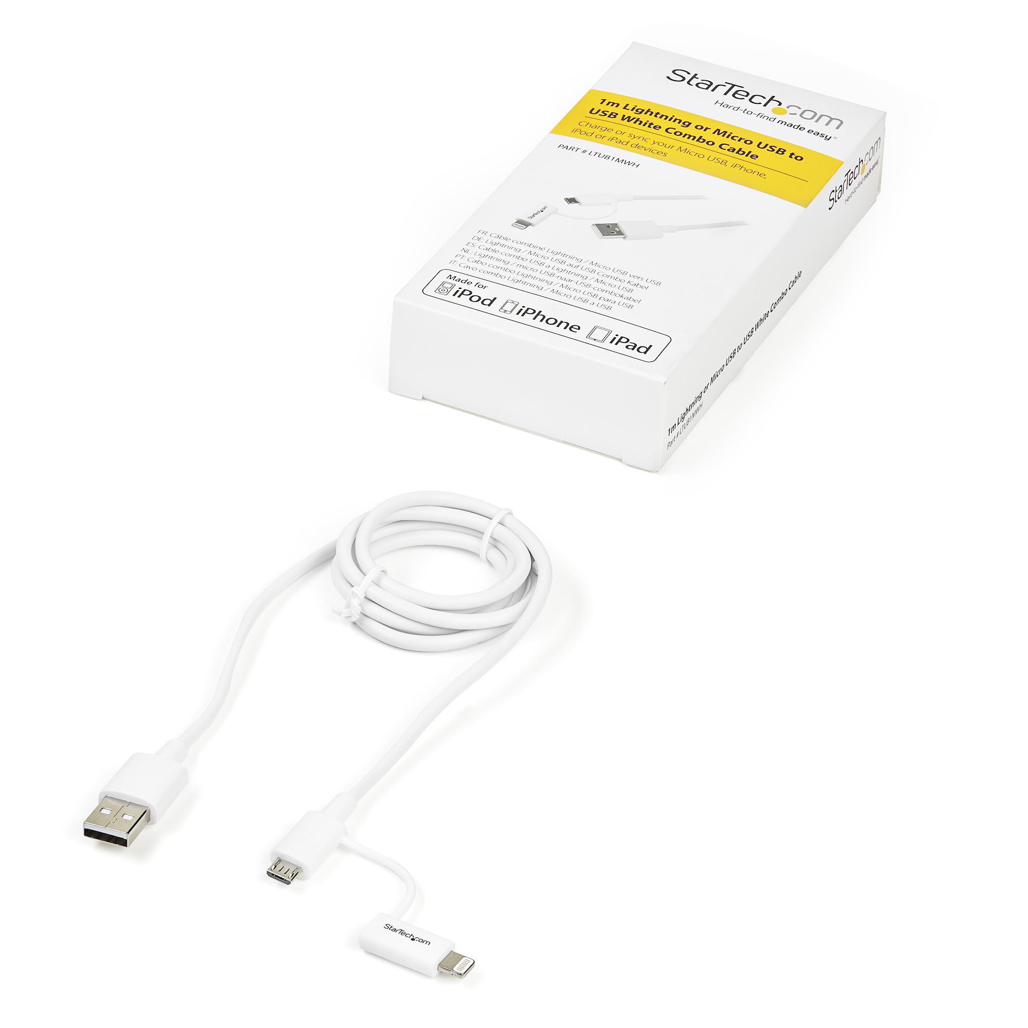 1m Lightning or Micro USB to USB Cable - Cables |