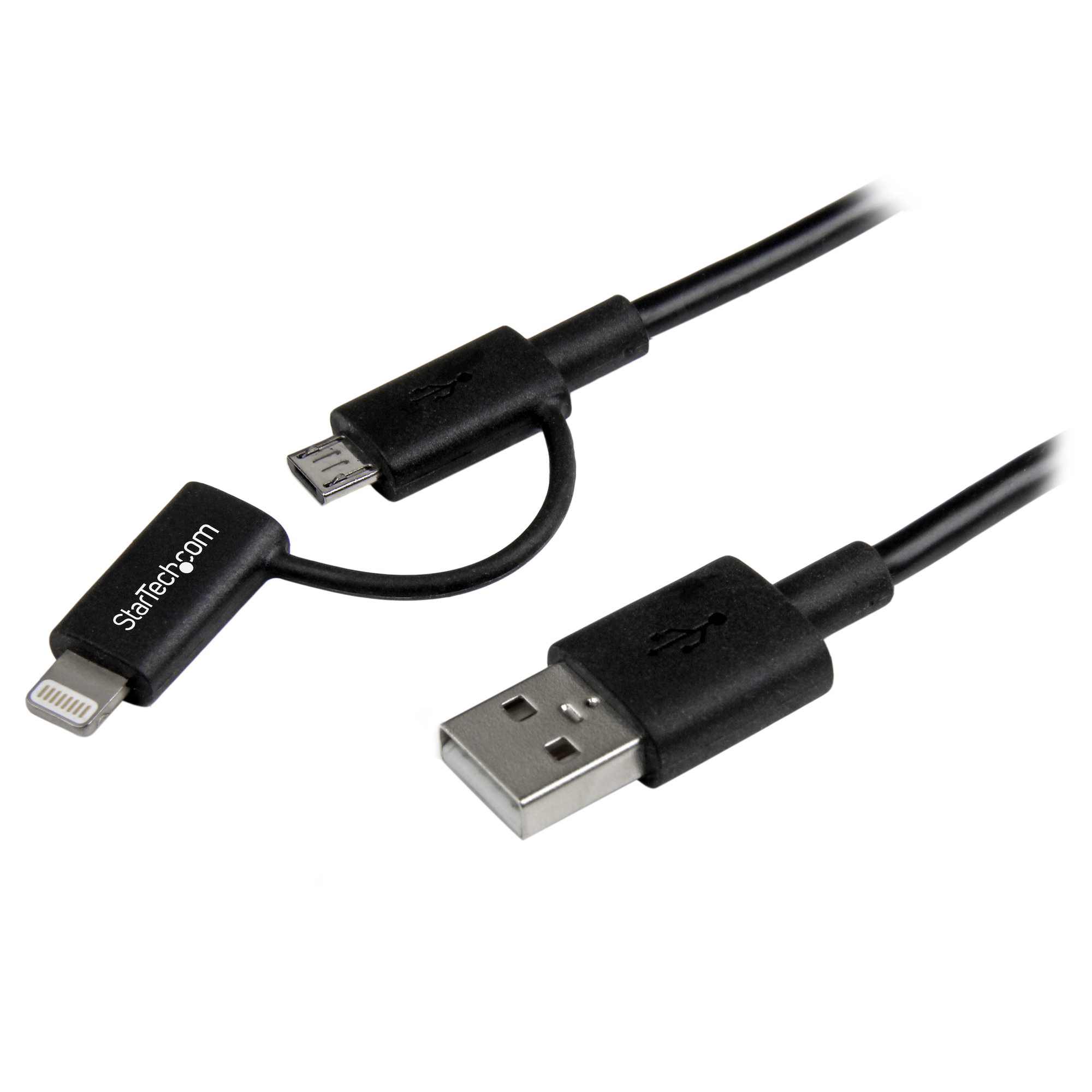 Arancel Inactividad Tiranía Cable 1m Lightning Micro USB a USB Negro - Cables Lightning | StarTech.com  España