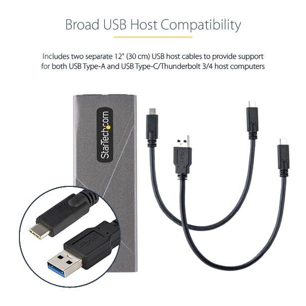 USB-C 10Gbps to M.2 NVMe or M.2 SATA SSD Enclosure - Tool-free External M.2  PCIe/SATA NGFF SSD Aluminum Case - USB Type-C&A Host Cables - Supports