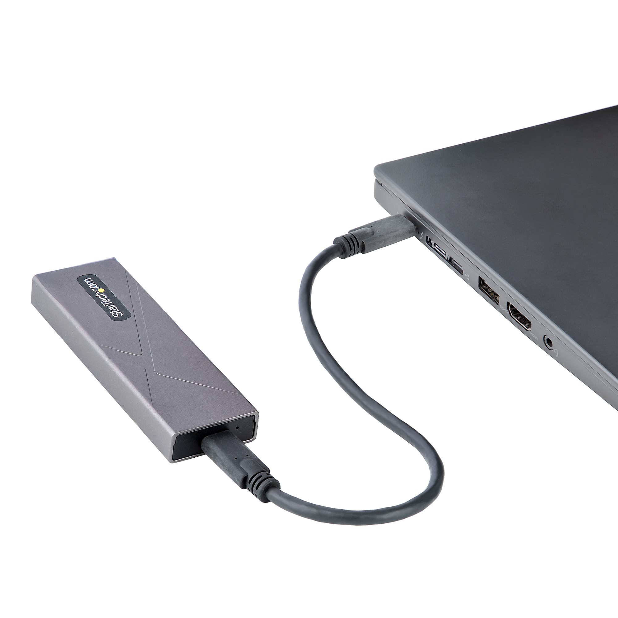 StarTech.com Boitier externe pour SSD M2 SATA avec cable USB-C integre -  Lecteur de disque