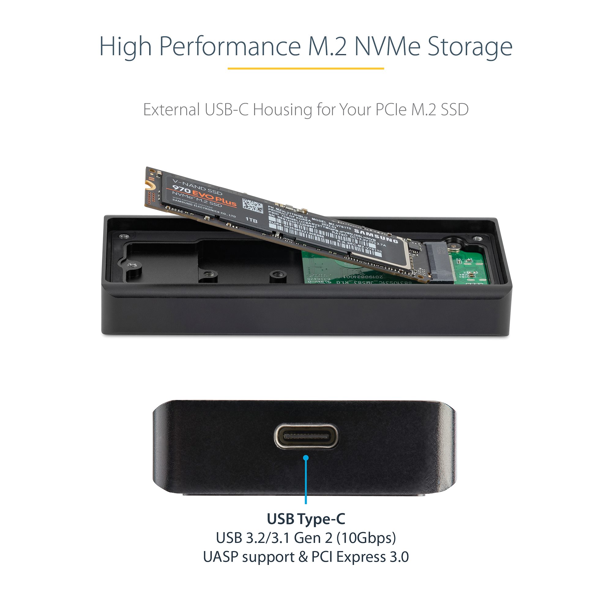 NVMe PCIs接続M.2 SSDケース USB 3.1 Gen 2対応 - 外付けドライブケース | StarTech.com 日本