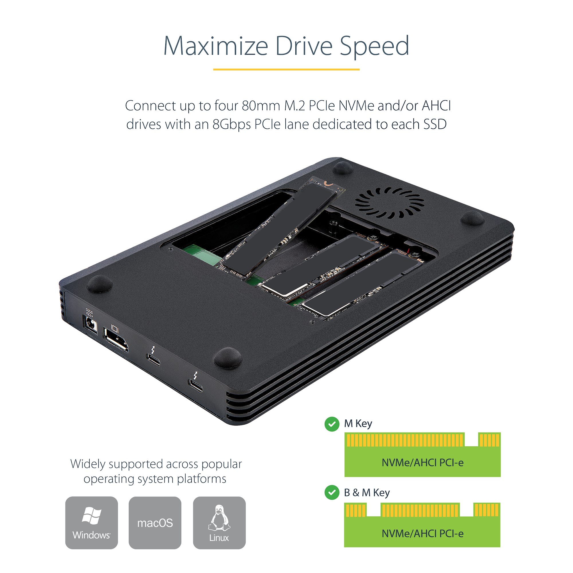 ACASIS 40Gbps M.2 NVME PCIE SSD Enclosure Built-in Fan for Thunderbolt 3/4  USB-C