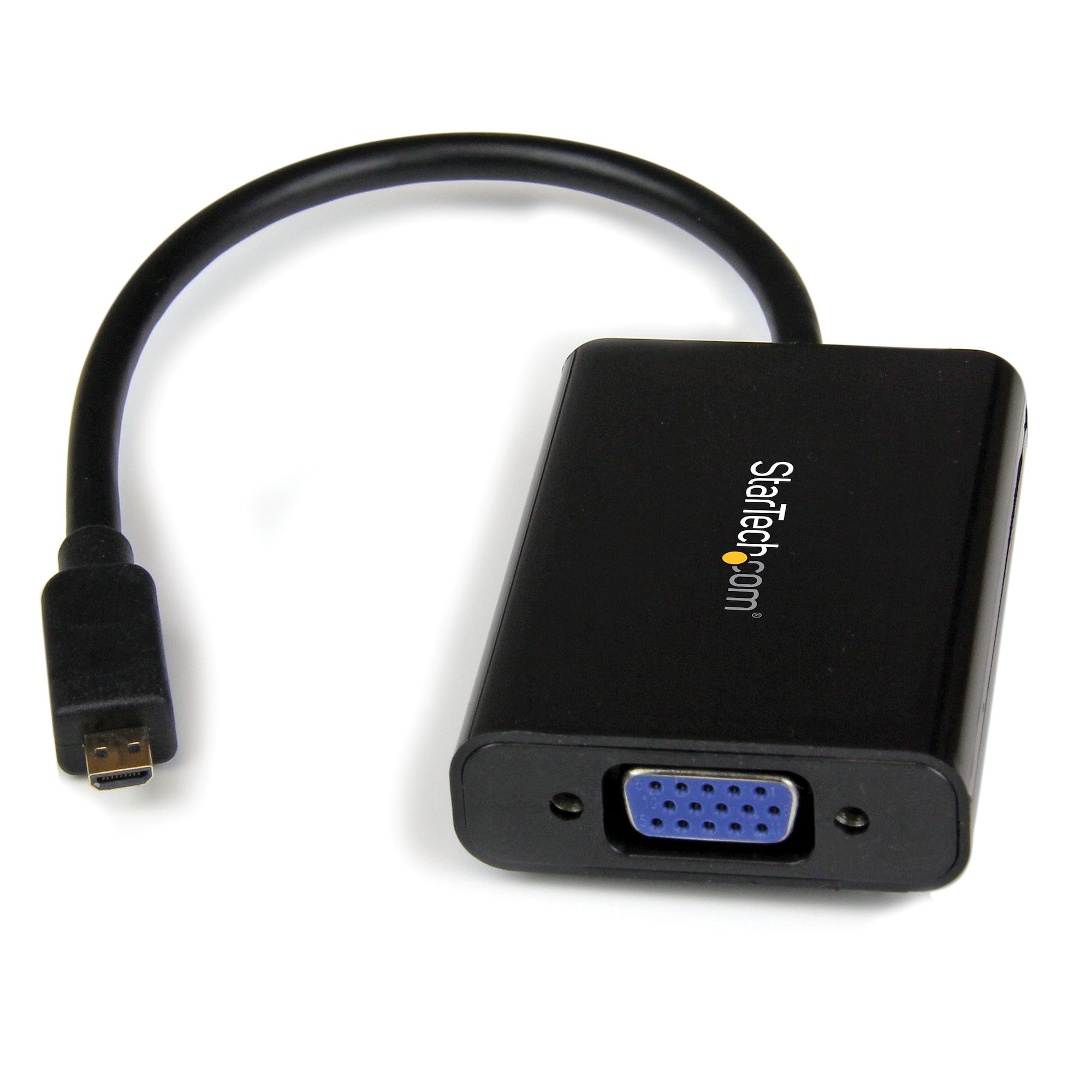 digital zu analog 1080p Full HD HDTV Micro HDMI to VGA Adapter incl schwarz HDCP Full HD Micro HDMI auf VGA Adapter mit Audio-Übertragung Adapter Konverterkabel inkl 3,5mm Audio Output 