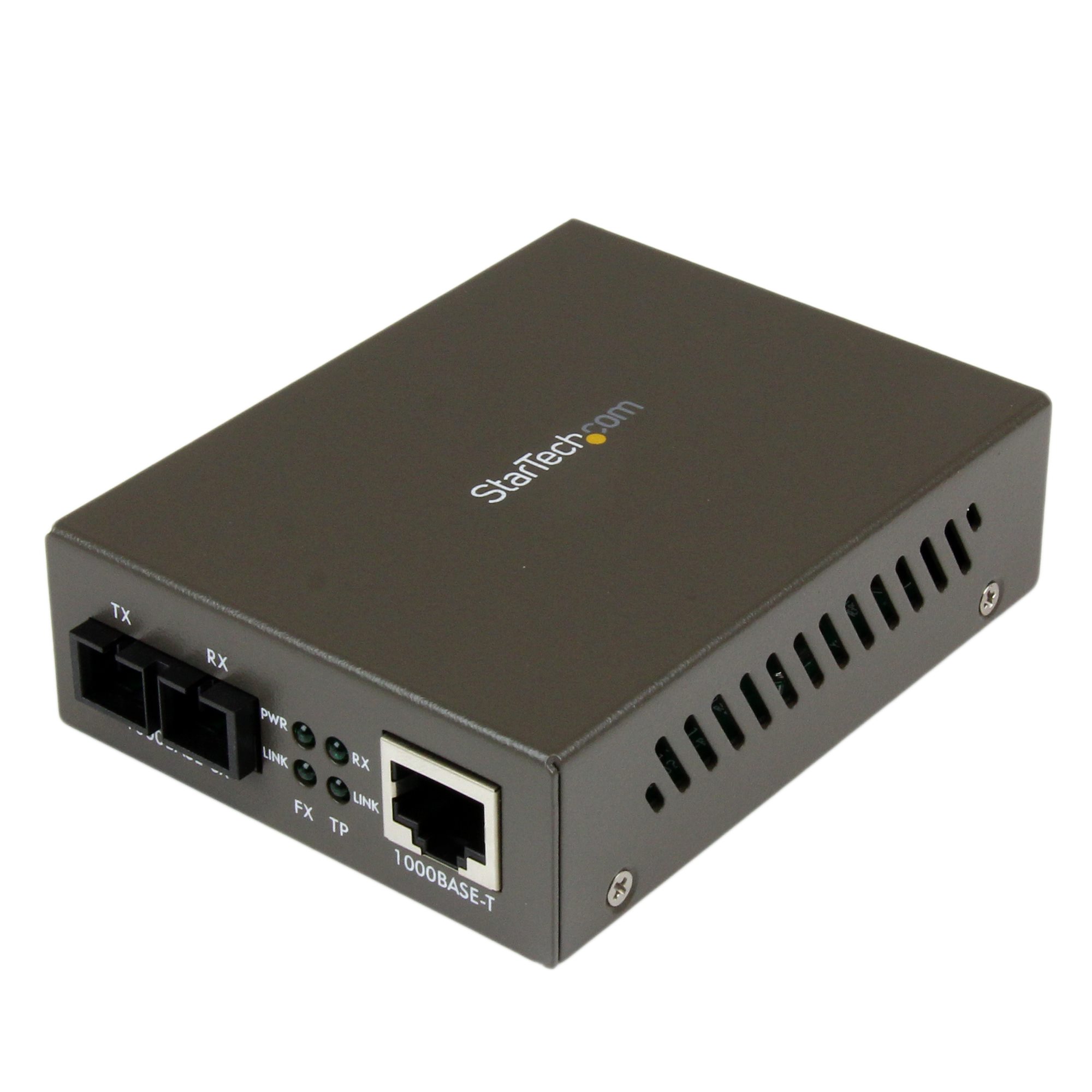 MCMGBSC055 StarTech.com 1000 Mbps Gigabit Multi Mode Fiber Ethernet Media Converter SC 550m 