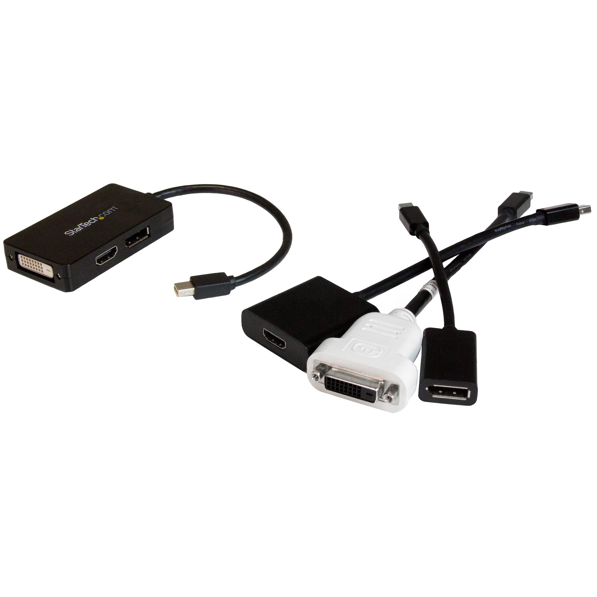StarTech.com Adaptateur de voyage Mini DisplayPort vers DVI / DisplayPort /  HDMI - Convertisseur vidéo Mini DP 3-en-1 - Noir - adaptateur vidéo -  DisplayPort / HDMI / DVI - 15 cm