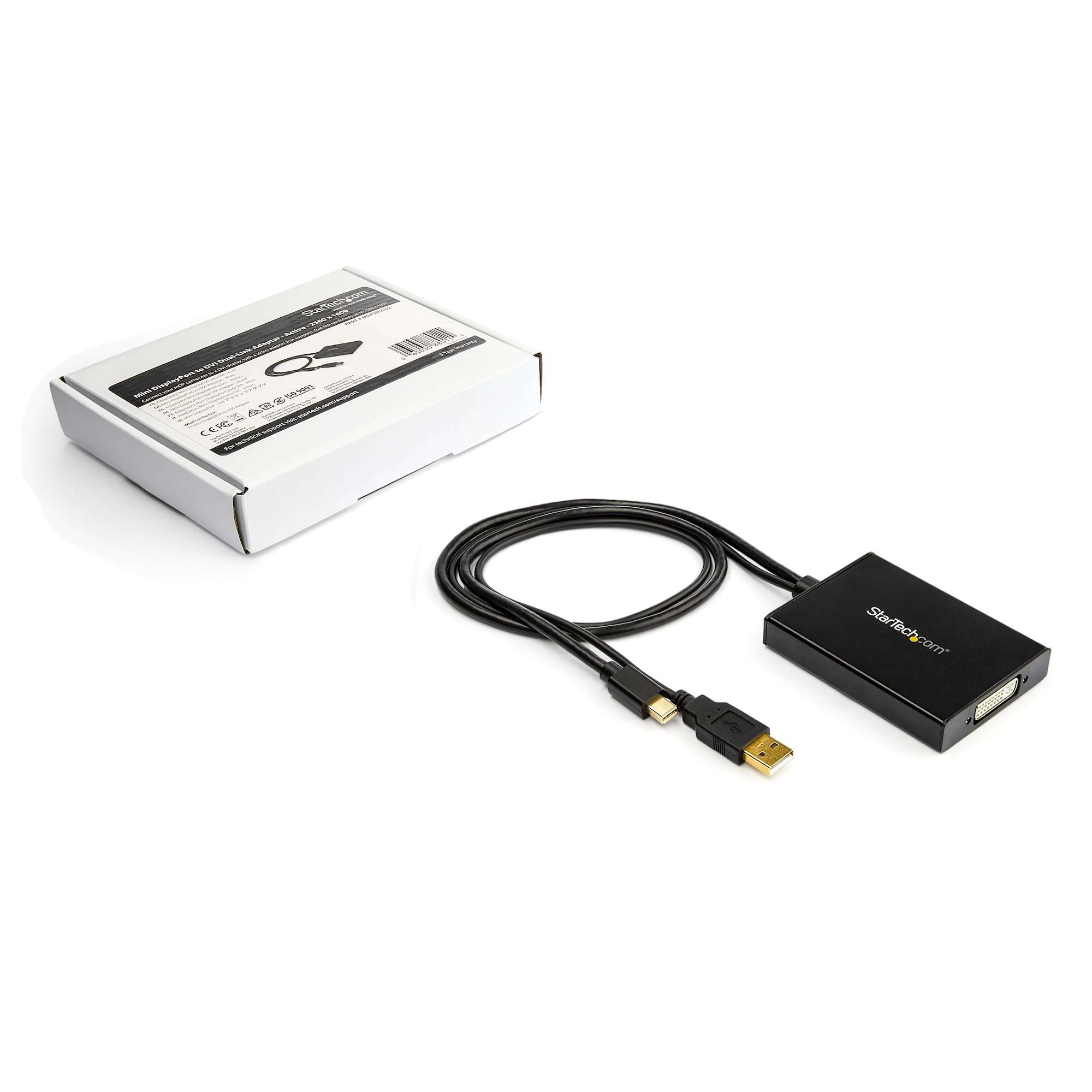 Mini DisplayPort - DVIデュアルリンク変換ディスプレイアダプタ USBバスパワー対応