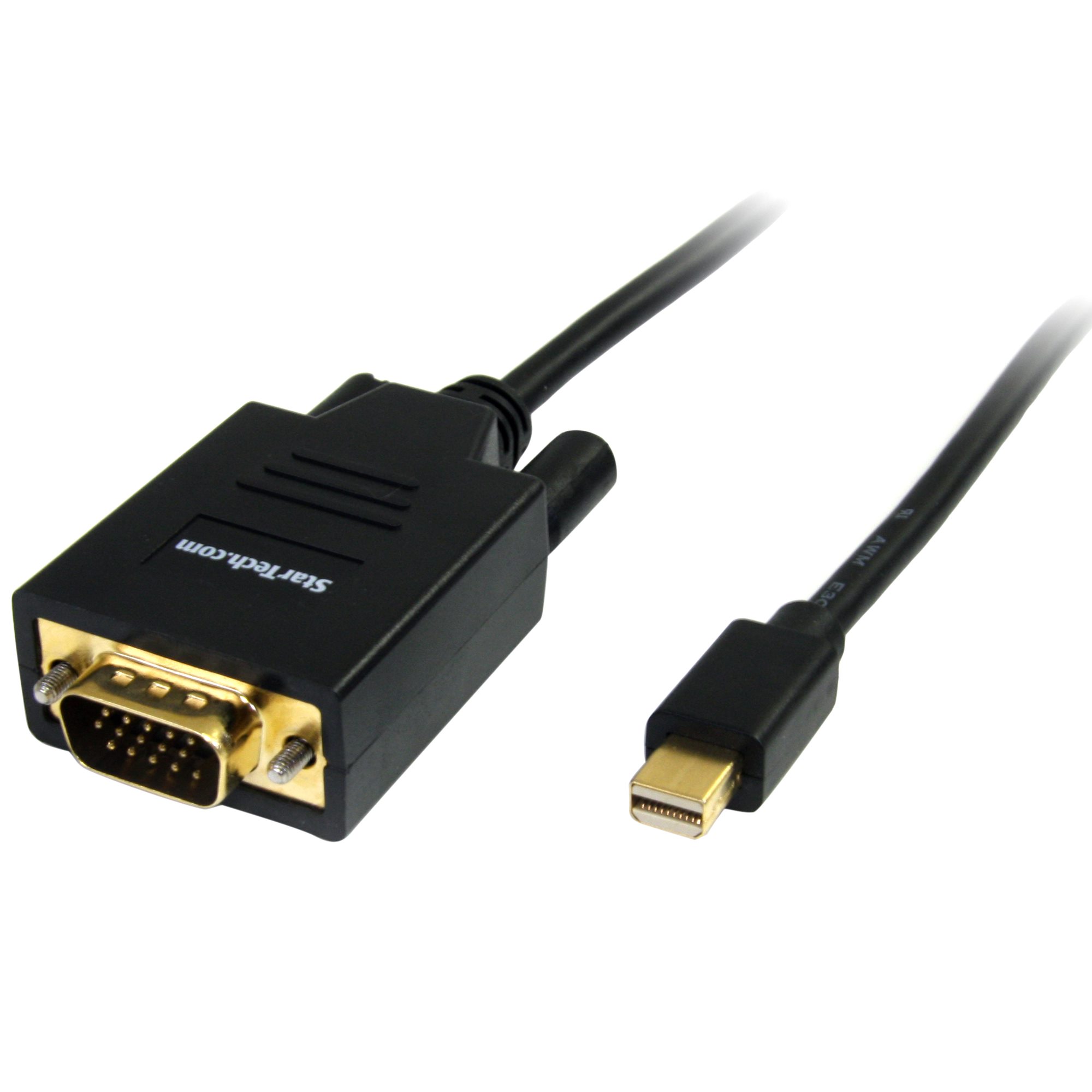 6ft (2m) Mini DisplayPort to VGA Cable - Active Mini DP to VGA Adapter  Cable - 1080p Video - mDP 1.2 or Thunderbolt 1/2 Mac/PC to VGA  Monitor/Display