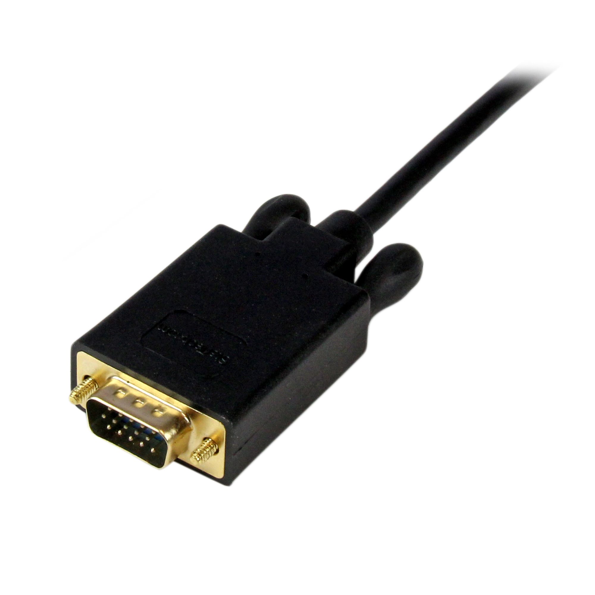 Mini DisplayPort 1.2 - VGA変換ケーブル／3m／1920x1200（1080p）／アクティブ／Thunderbolt 1 &  2対応／ブラック／Mac & PC／mDP - VGA モニター 変換コネクター／ミニディスプレイポート コンバーター