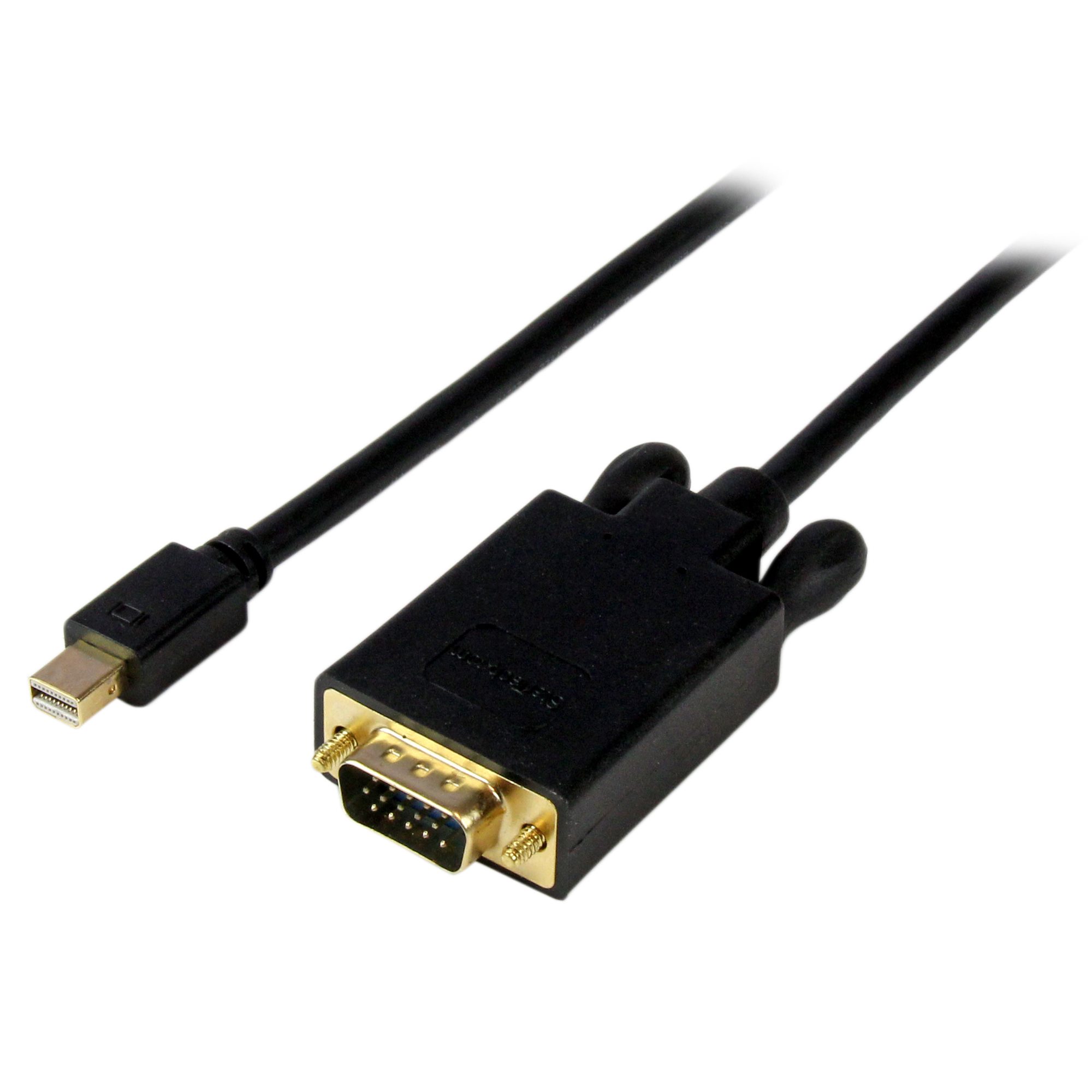 Mini DisplayPort 1.2 - VGA変換ケーブル／3m／1920x1200（1080p）／アクティブ／Thunderbolt 1 &  2対応／ブラック／Mac & PC／mDP - VGA モニター 変換コネクター／ミニディスプレイポート コンバーター