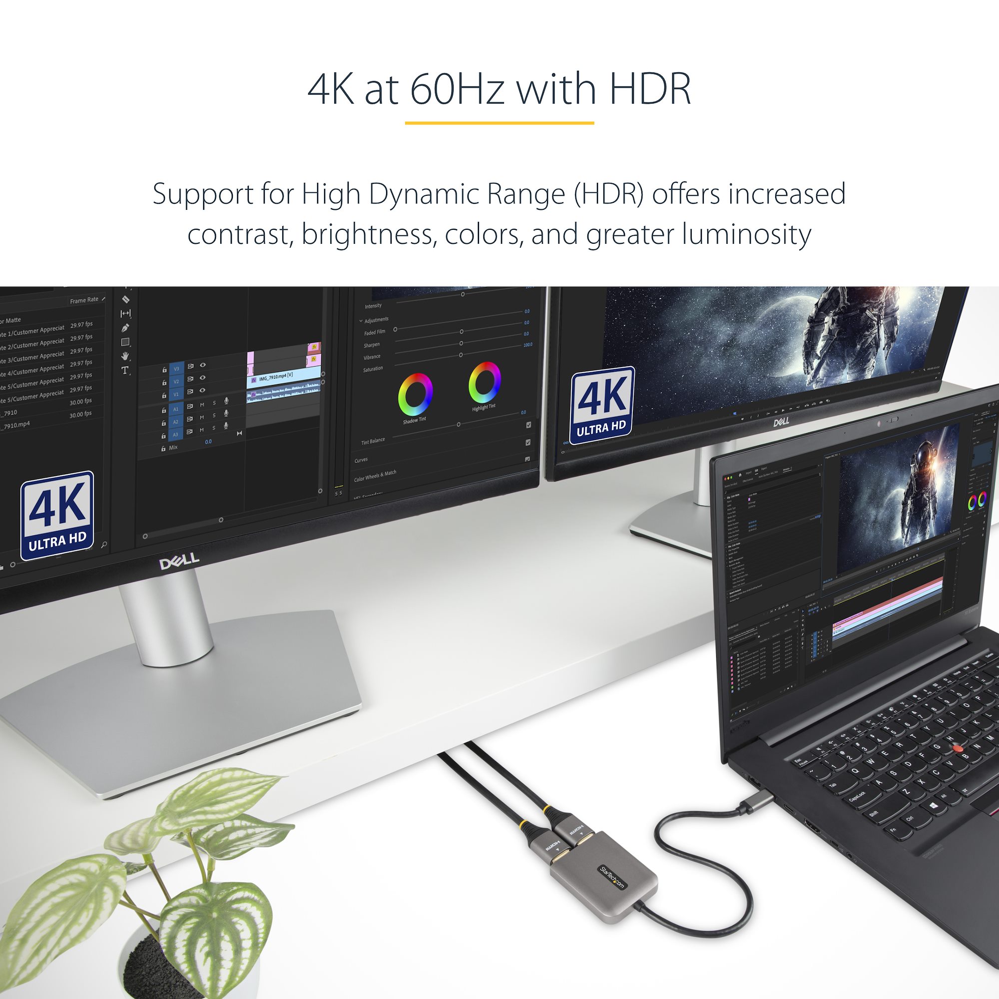 StarTech USB-C to HDMI Multi Monitor Splitter Thunderbolt 3 Compatible  2-Port MST Hub 3840 A - Hunt Office Ireland