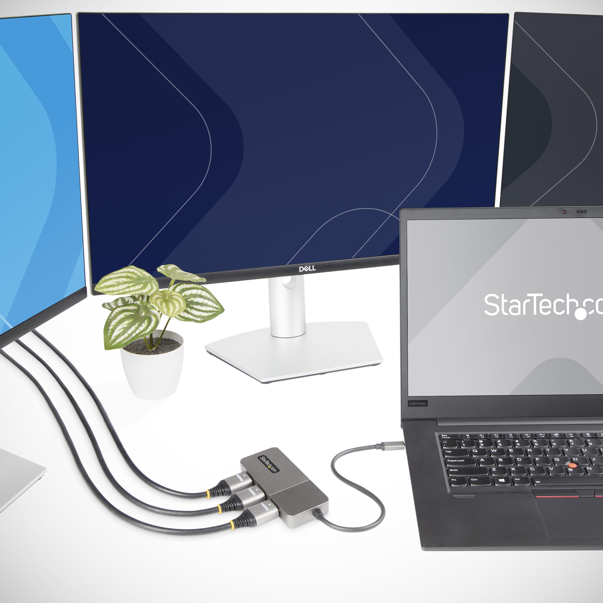 StarTech.com 3-Port USB-C Multi-Monitor Adapter, USB Type-C to 3x HDMI MST  Hub, Triple 1080p 60Hz HDMI Laptop Display Extender / Splitter, Extra-Long
