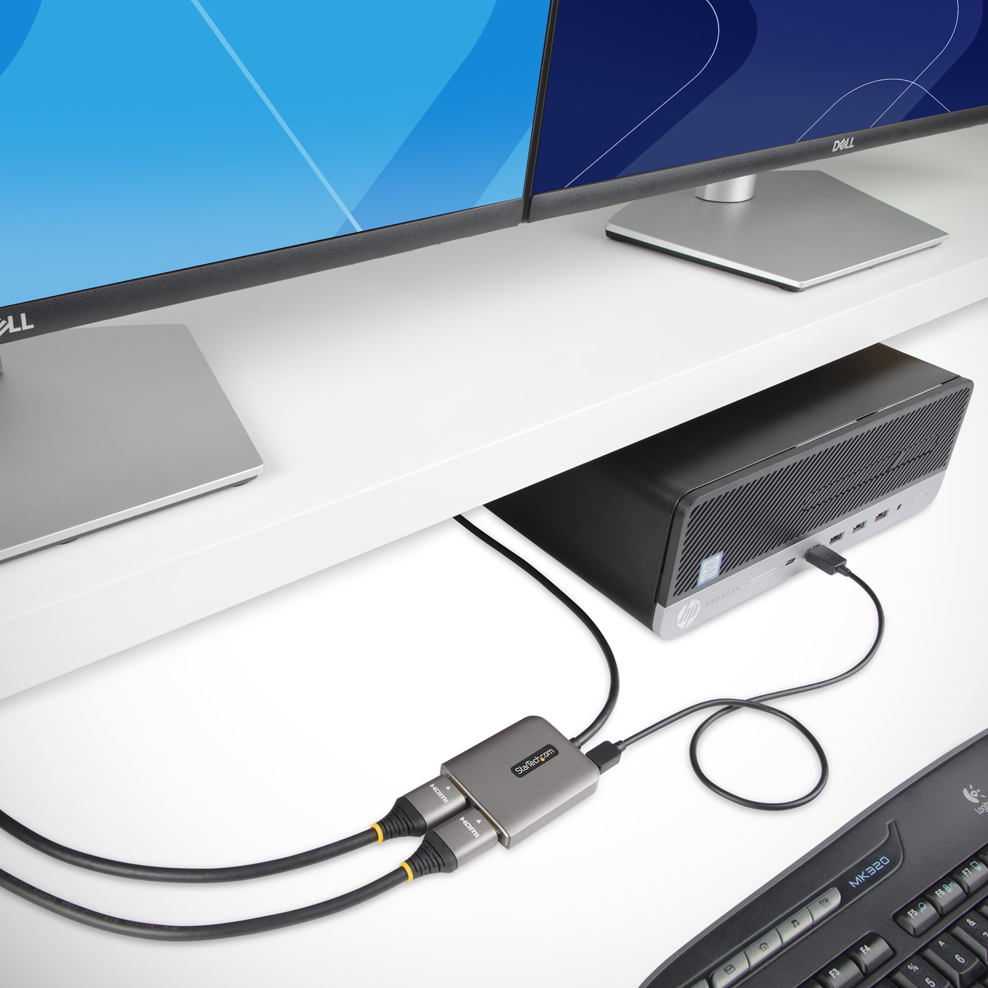 UPTab DisplayPort to Dual HDMI 4K 60Hz Adapter Multi Monitor Splitter,  Converter Multi-Stream Transport (MST) Hub, DP to 2X HDMI 2.0 (DisplayPort  to