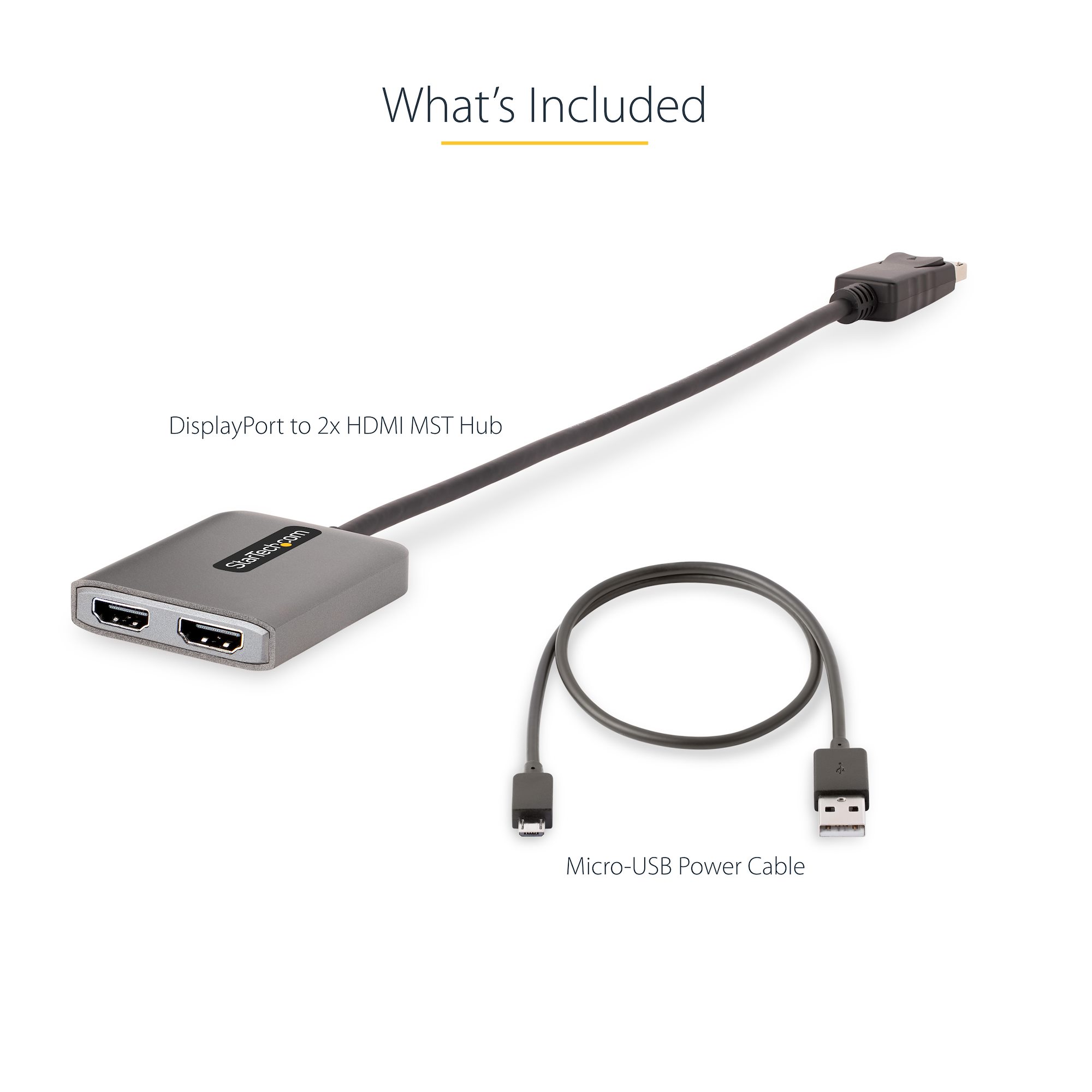 Mini DisplayPort™ 1.2 to Dual HDMI® MST Hub - 4K, DisplayPort MST Hubs, DisplayPort
