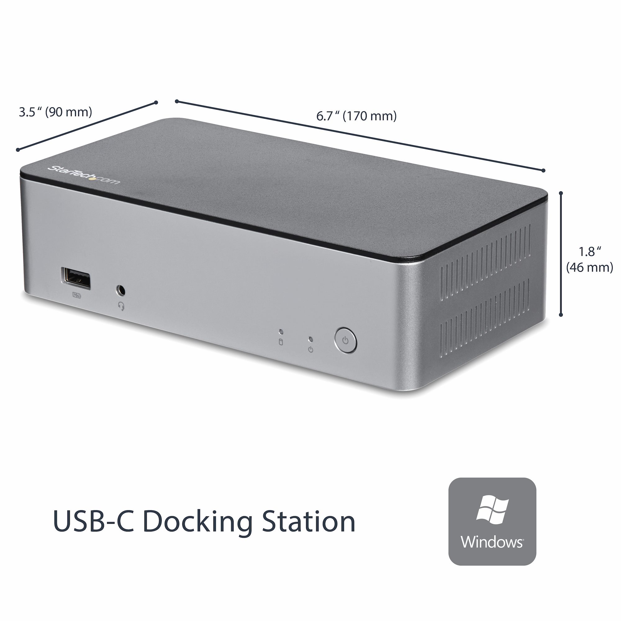 Dual-Monitor USB-C Dock for Windows® - 2.5” SATA SSD/HDD Bay