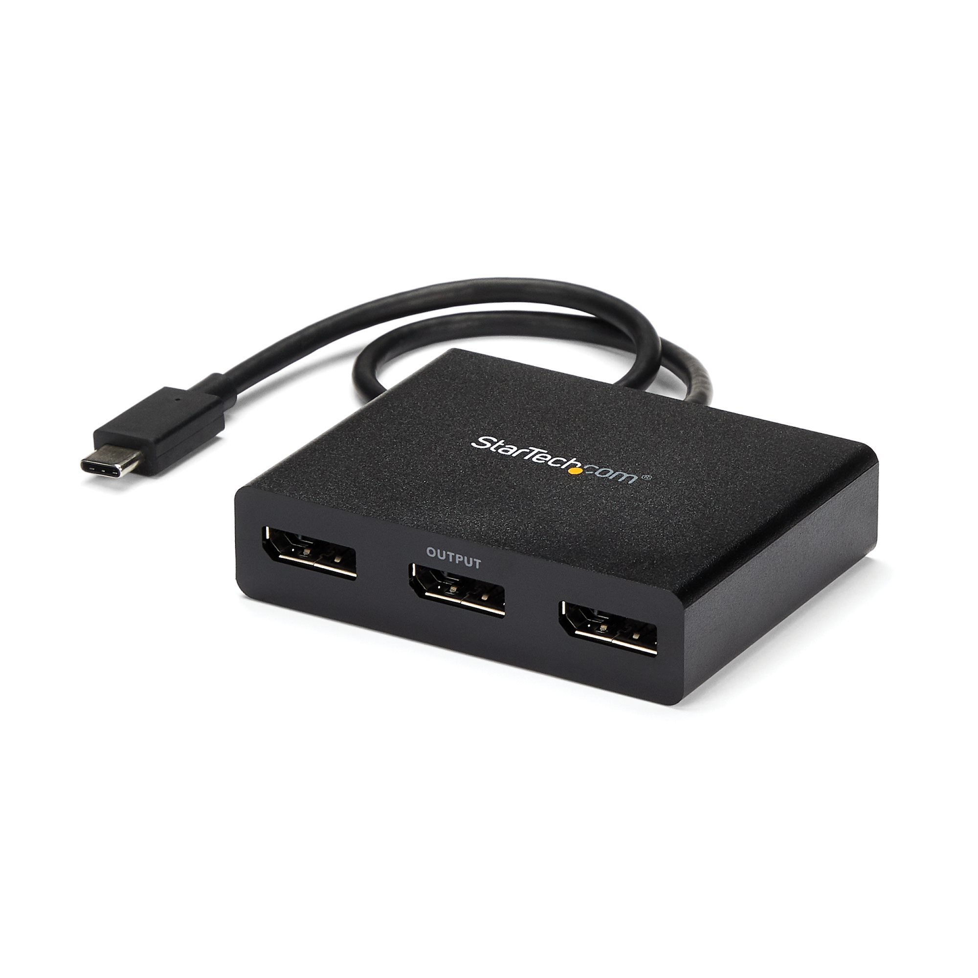 USB-C - 3x DisplayPort 1.2 変換アダプター／1080p  30Hz／トリプルモニター／30cm一体型ケーブル／Windowsのみ／MSTハブ／マルチモニター ディスプレイポート 分配器／Type-C  ディスプレイアダプター