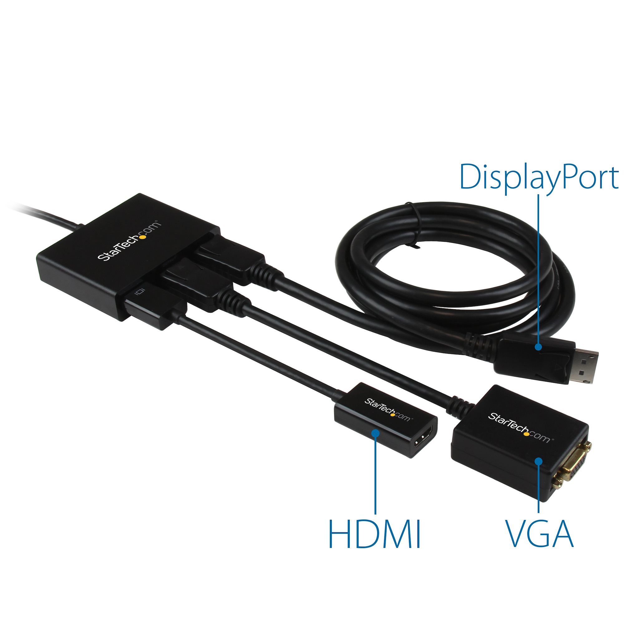 StarTech.com Hub MST Adaptateur Multi-écrans - Répartiteur de Transport  Vidéo Multi-stream/vers 3 Moniteurs/3 Ports d'affichage Windows DP vers DP  1.4 4k pour PC (MST14DP123DP) - Répartiteur vidéo/audio - 4 x DisplayPort 