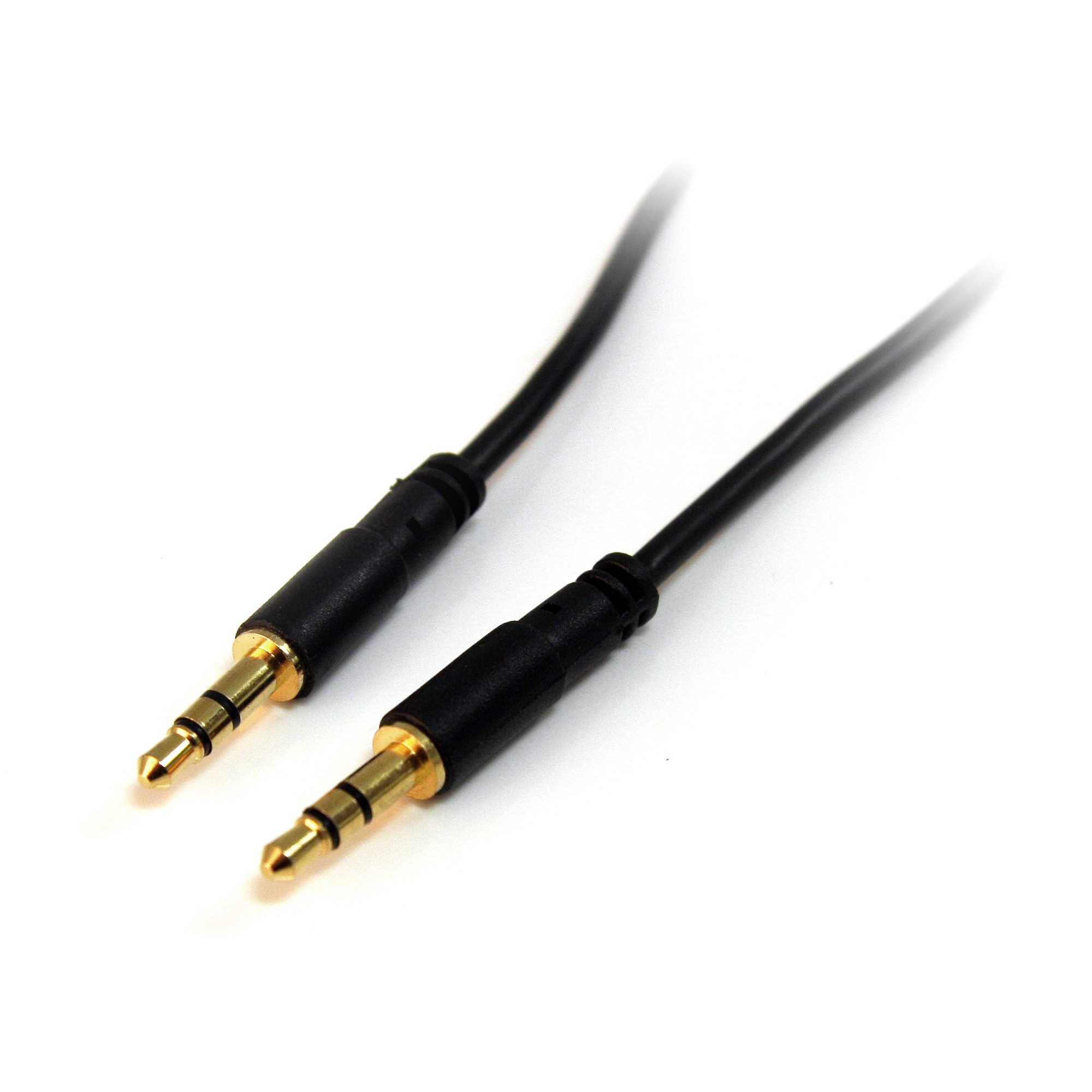 1 ft Slim 3.5mm Stereo Audio Cable - M/M - Audio Cables and Adapters