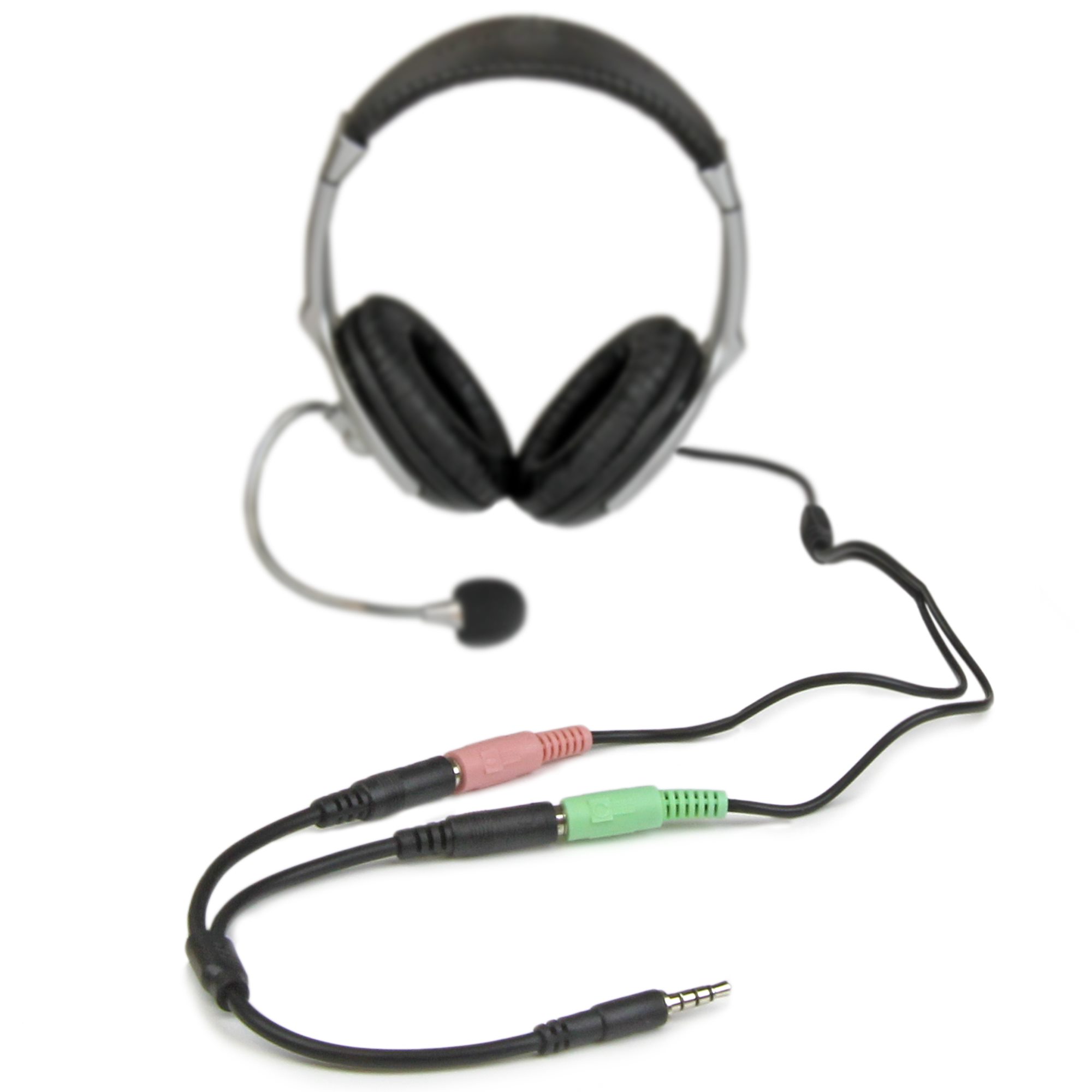 Headset adapter with headphone/mic plugs - Audio Cables and Adapters |