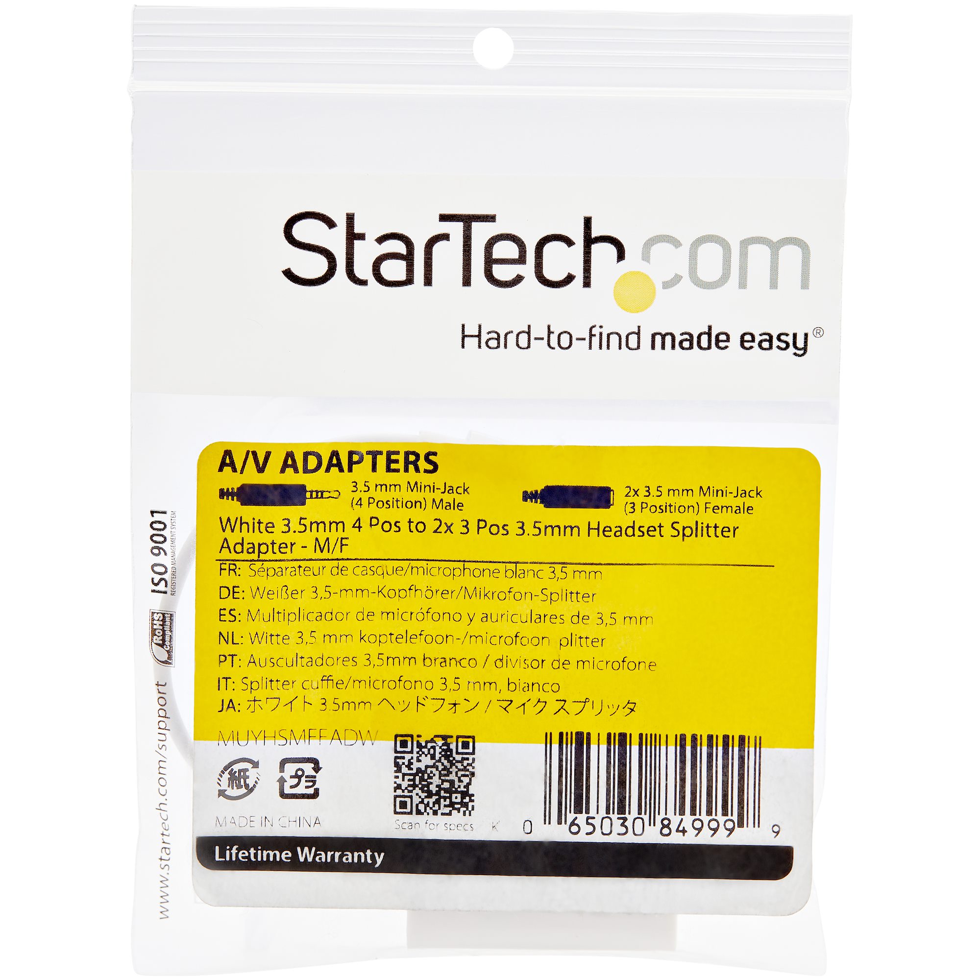 StarTech.com Adaptateur casque avec prises ecouteur / micro