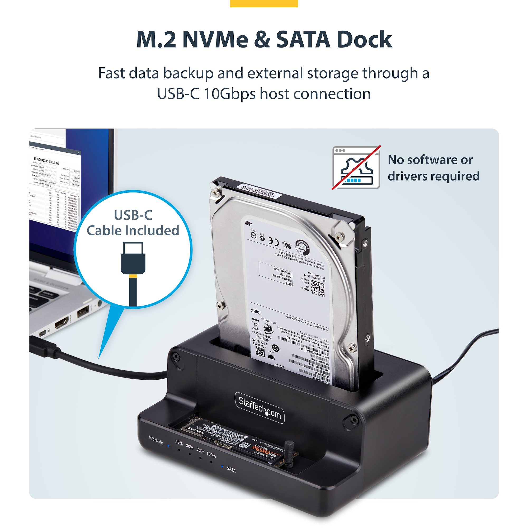 M.2 NVMe - HDD/SSDデュプリケーター／デュアルベイ 双方向