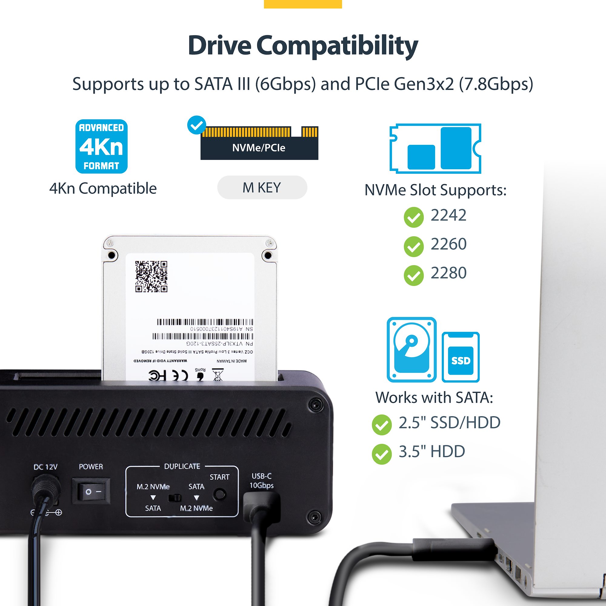 NVMe M.2 Drive Duplicator Offline Clone Docking Station