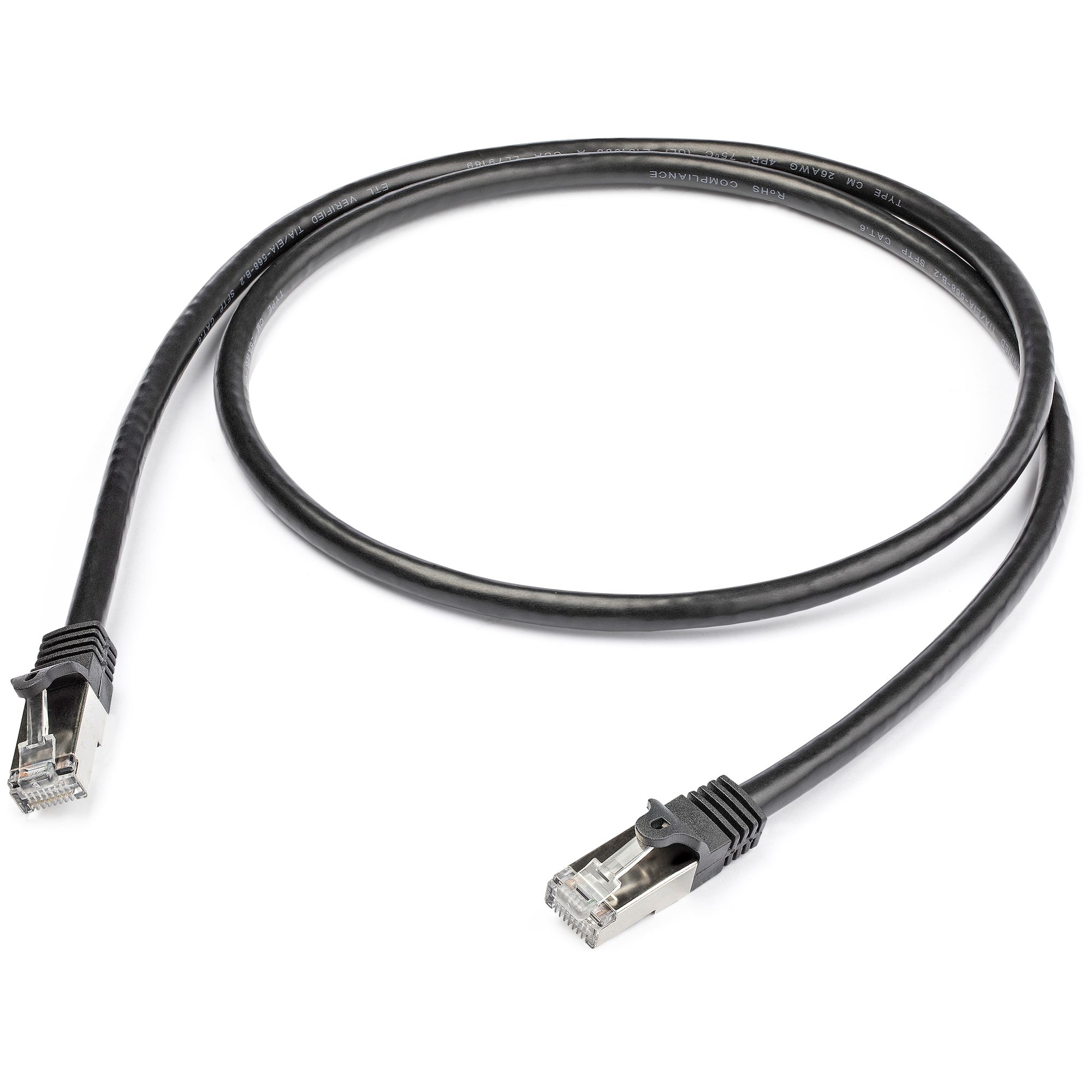 Achat câble RJ45 noir catégorie 6A S/FTP 50 cm