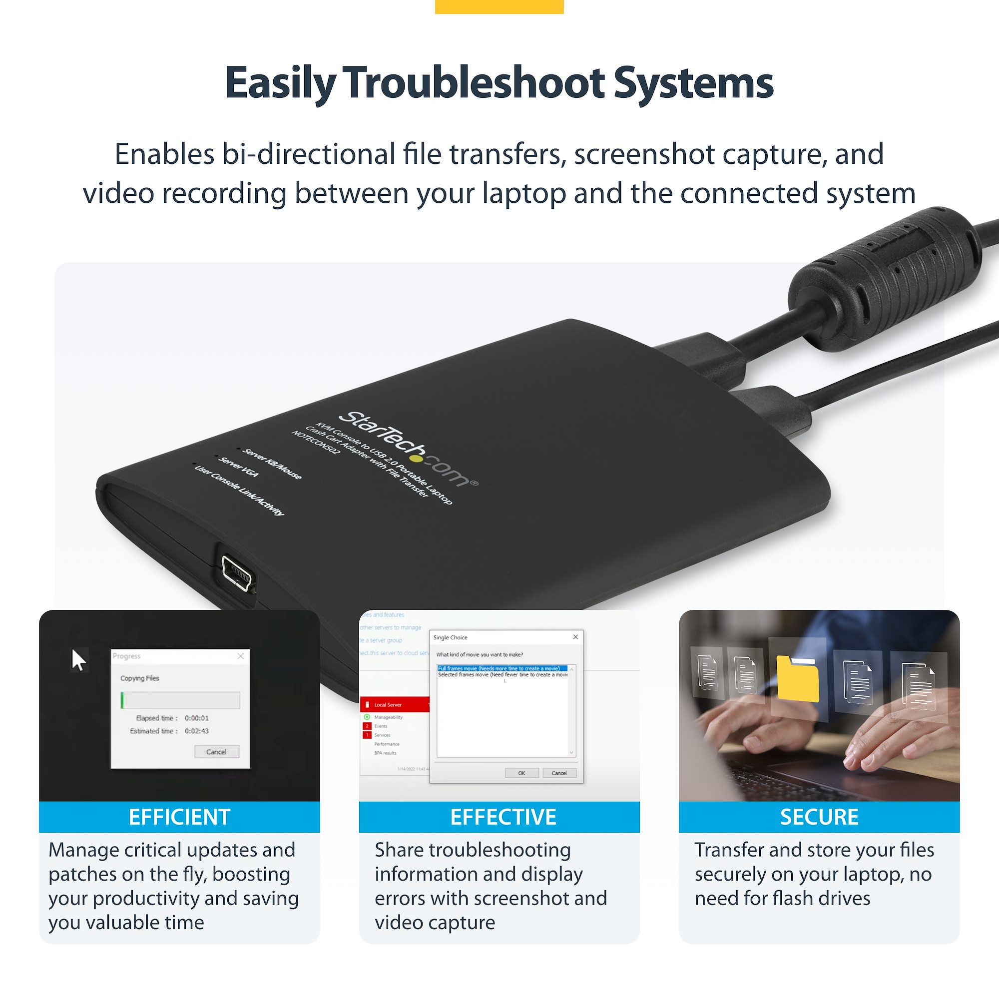 KVMコンソールアダプター ノートPC用／USB VGA Mini DisplayPort対応