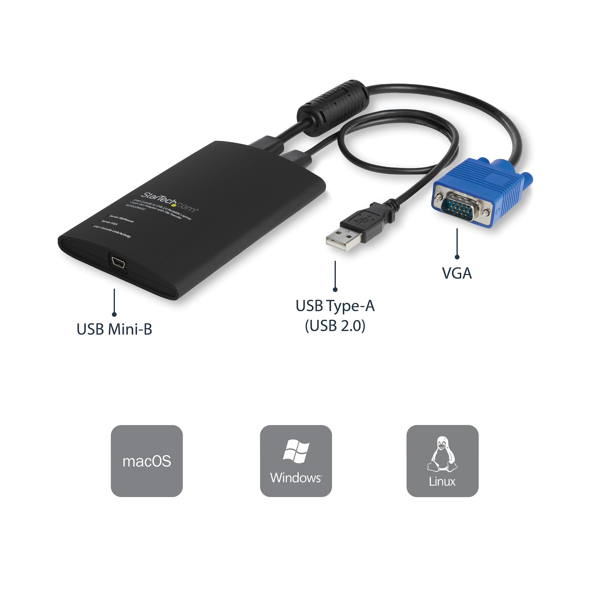ノートパソコン対応USB 2.0接続KVMコンソール（ファイル転送機能付き） - KVMスイッチ | StarTech.com 日本