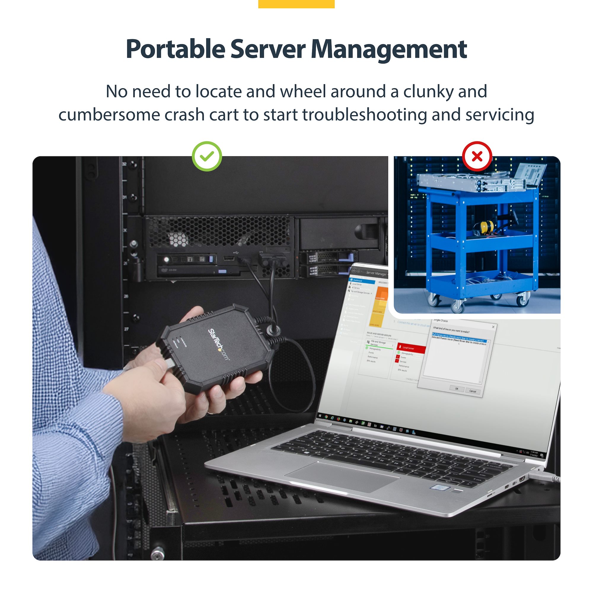 KVMコンソールアダプター ノートPC用／耐衝撃堅牢設計／USB VGA対応