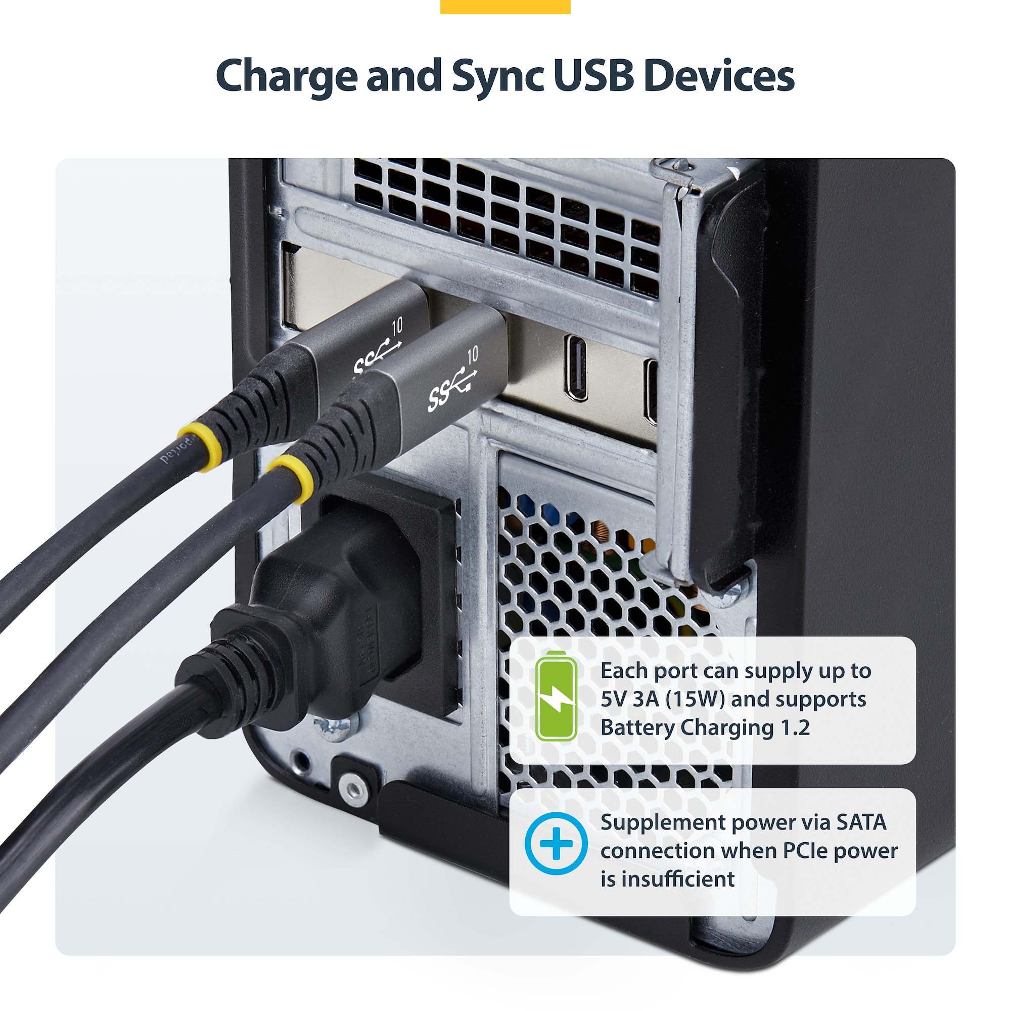 サーバーまたはデスクトップPCに、PCI Express経由で10Gbps 対応USB