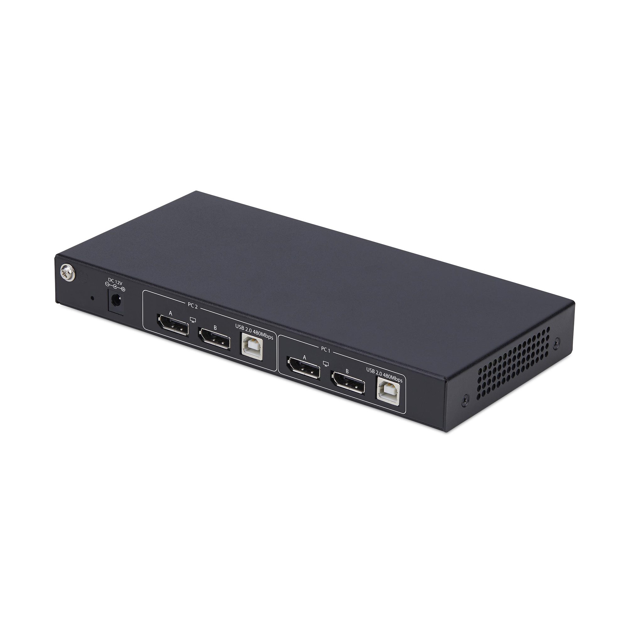 2-Port Dual-Monitor DisplayPort KVM Switch with Dual View Video